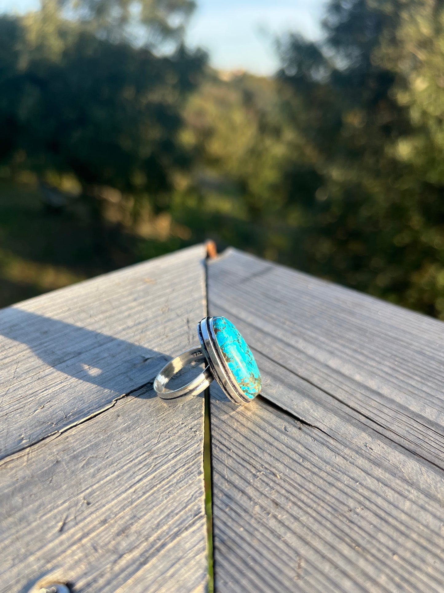 Bague en Howlite teintée Turquoise taille 58