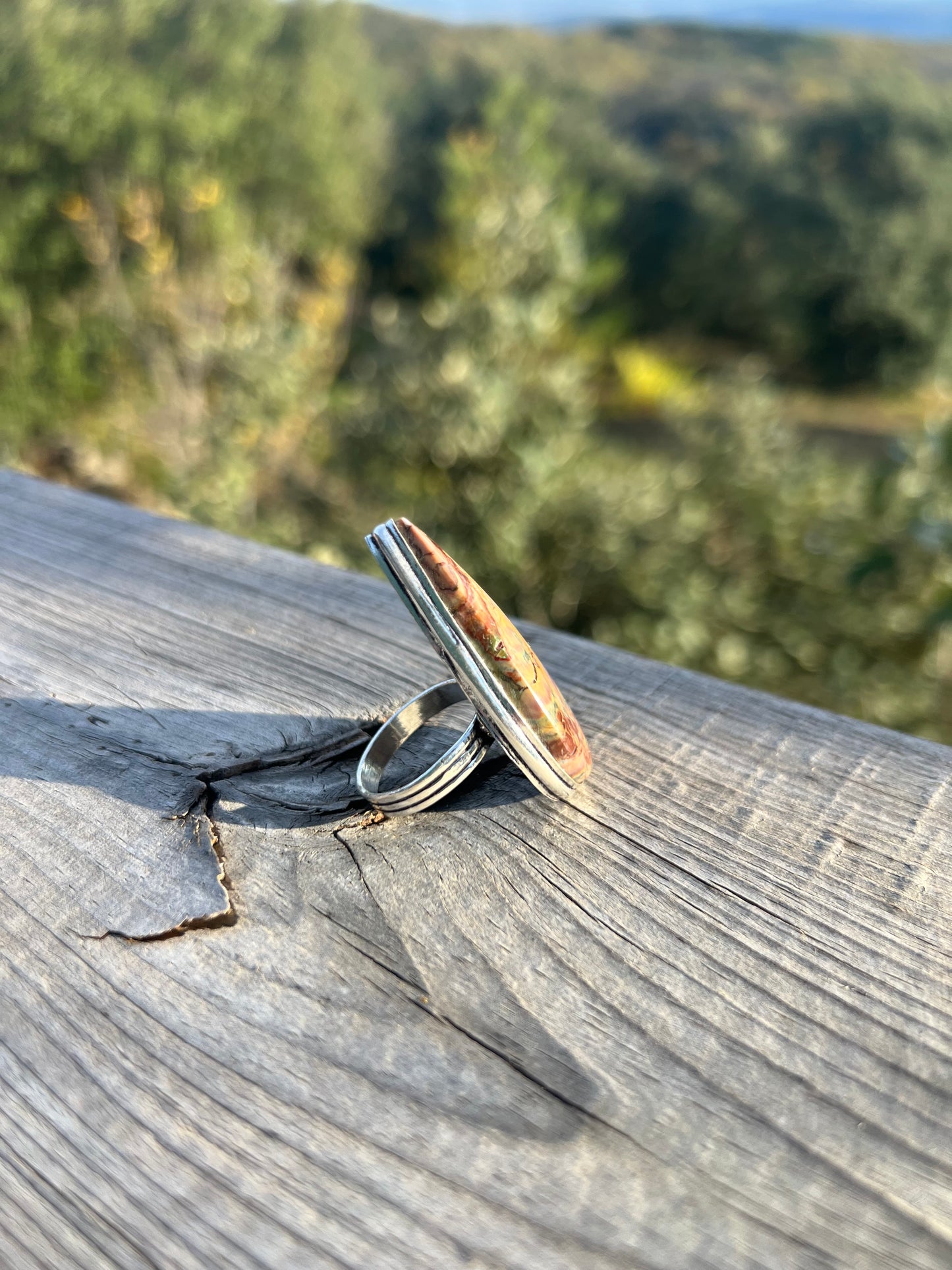 Bague en Jaspe Mokaïte taille 58,5