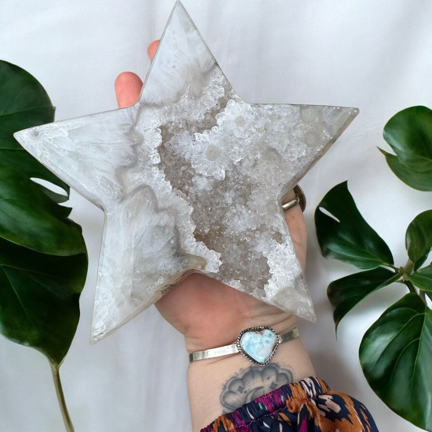 Étoile en Agate Druzy & Quartz