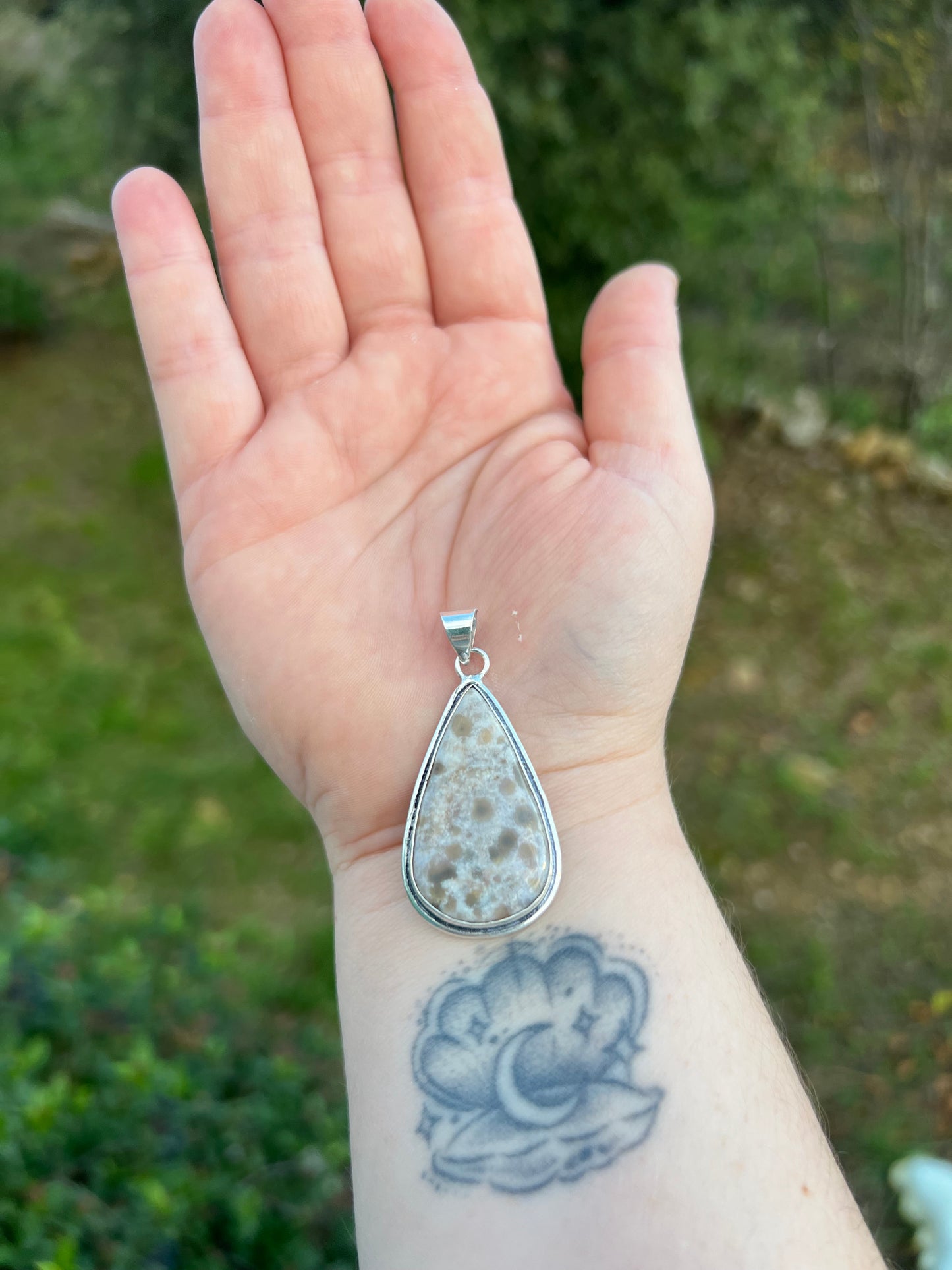 Pendentif en Jaspe Orbiculaire