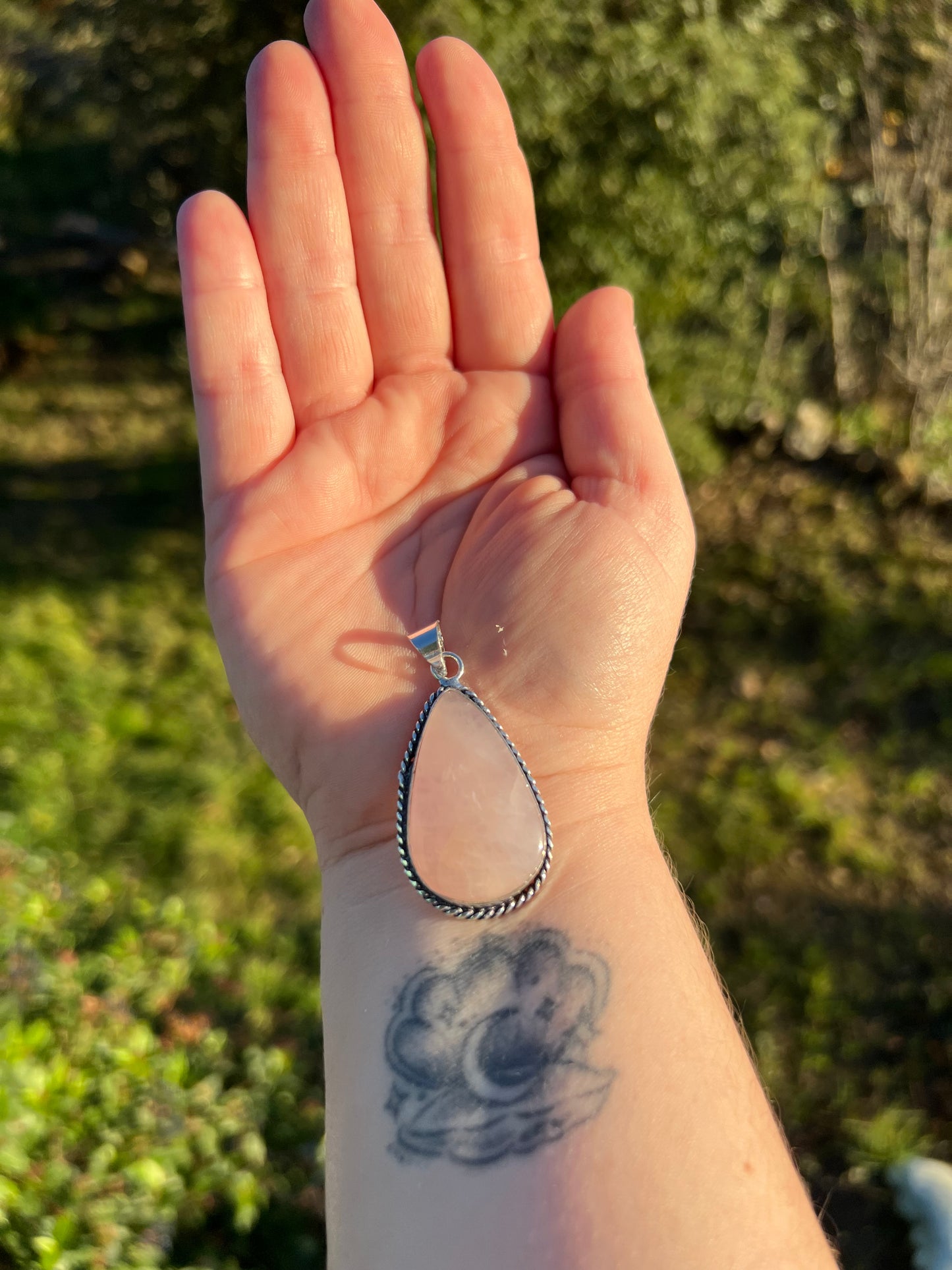 Pendentif en Quartz Rose