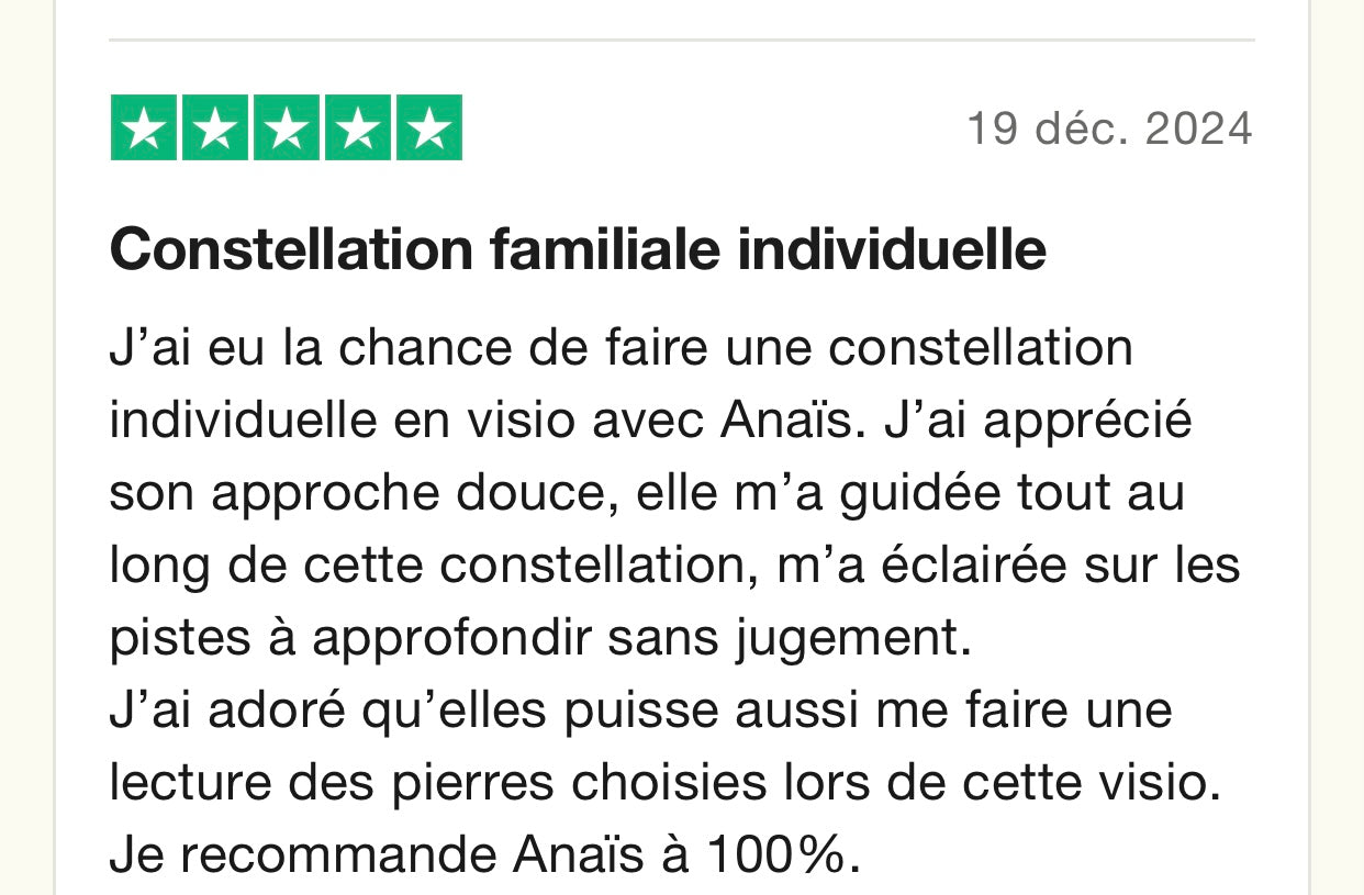 Constellations Familiales séance individuelle avec Cristaux