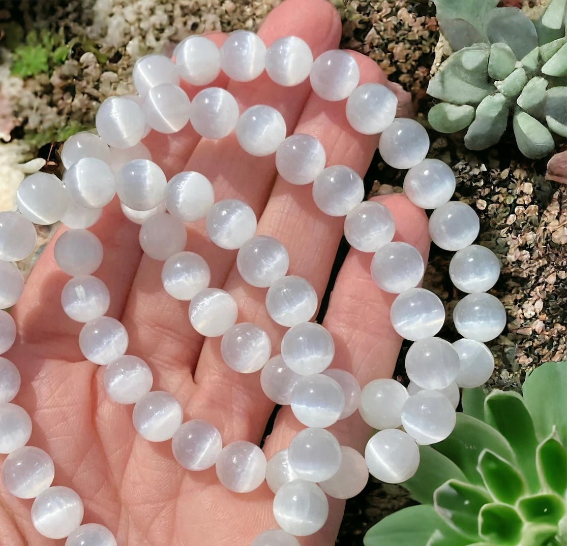 8mm Selenite Bracelet