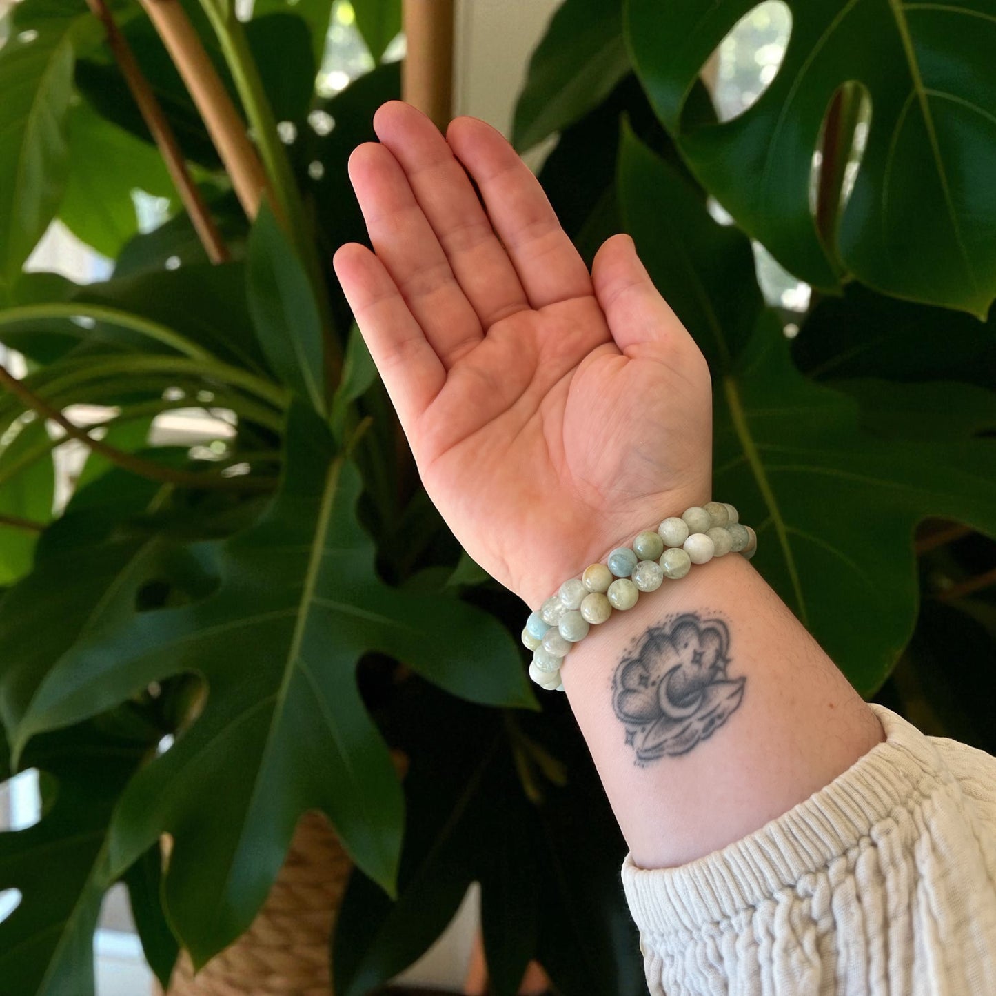 Bracelet en Aigue Marine 8mm