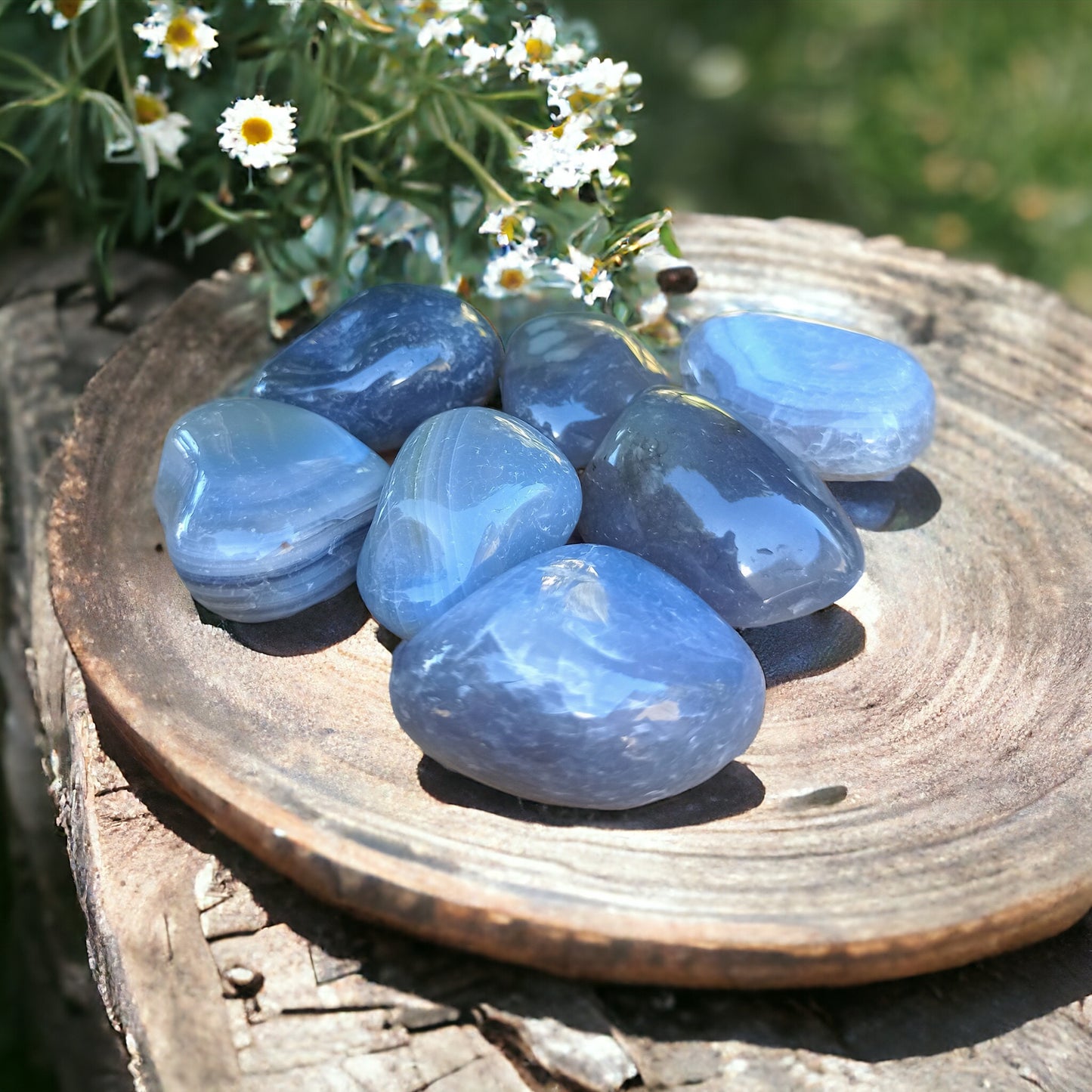 Pierre roulée en Agate grise du Botswana taille XL