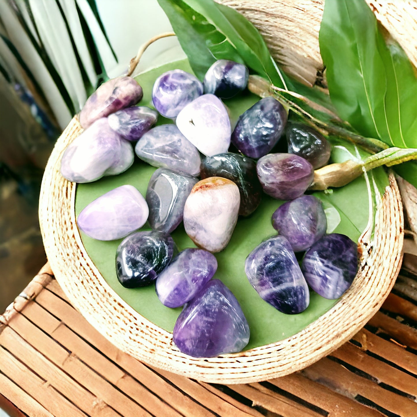 Amethyst Chevron Tumbled Stone