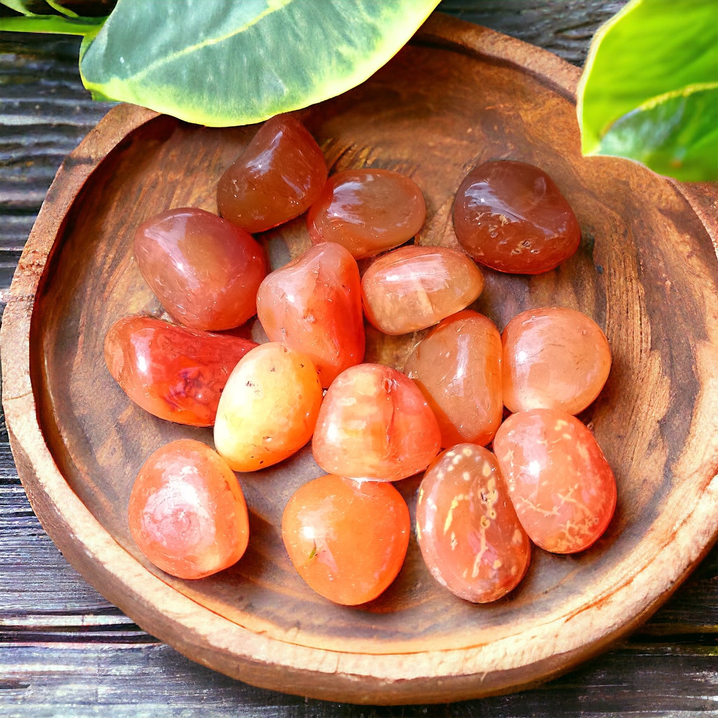 Carnelian tumbled stones