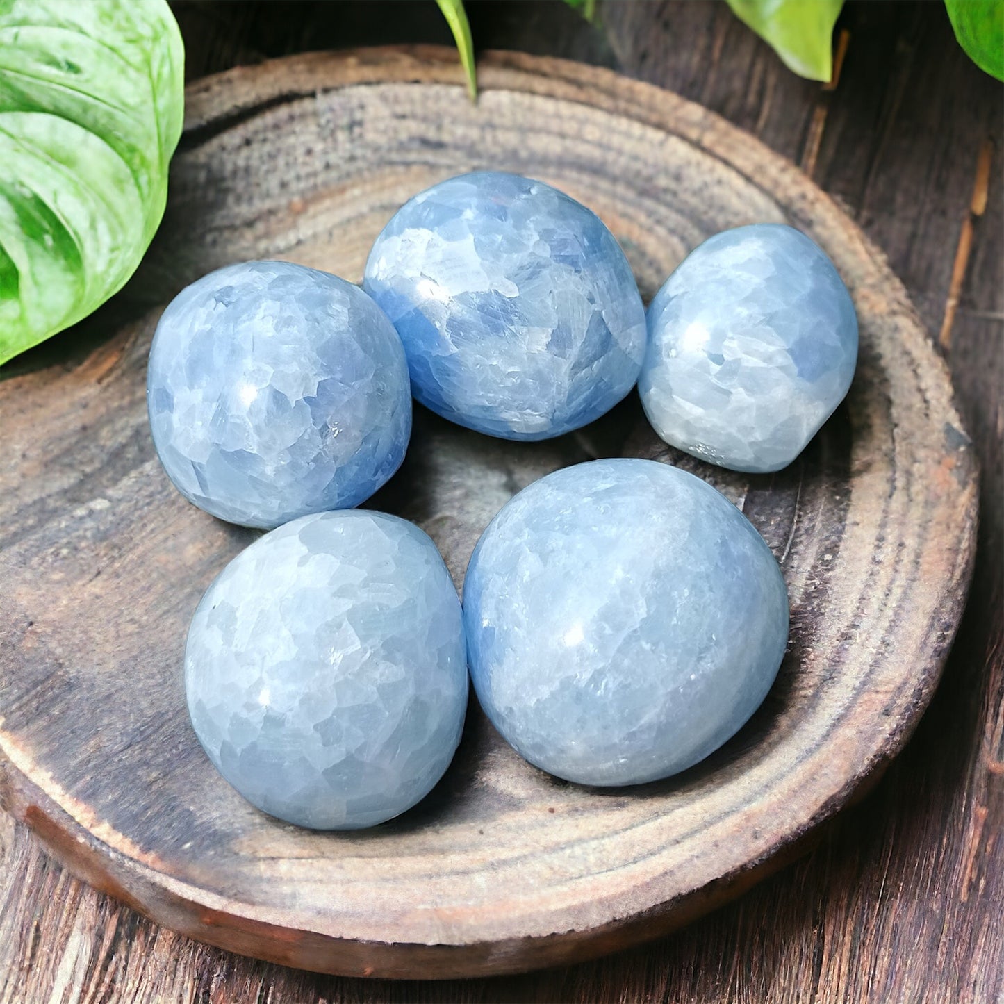 Tumbled stones - Blue Calcite spheres