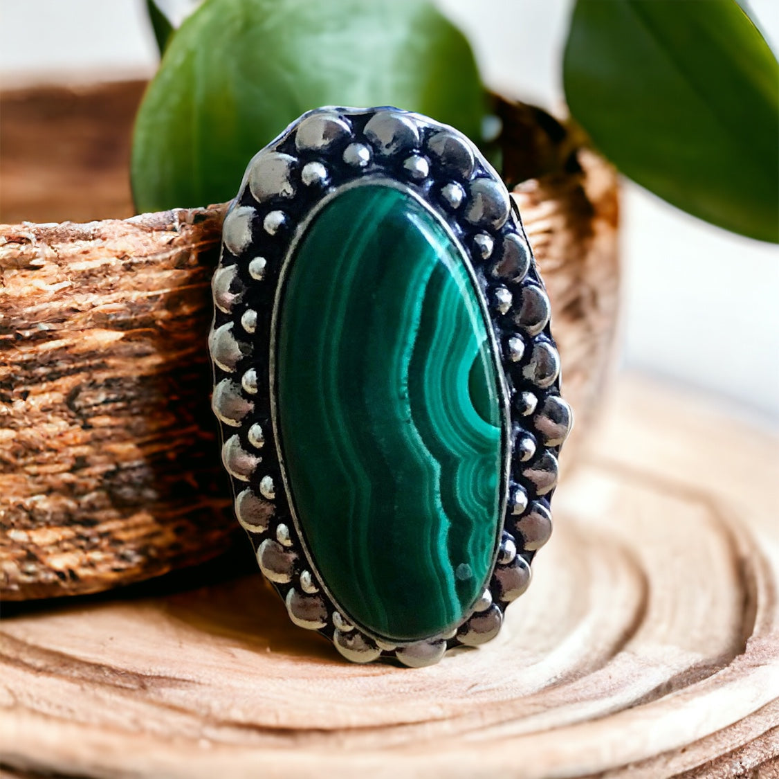 Malachite ring size 57