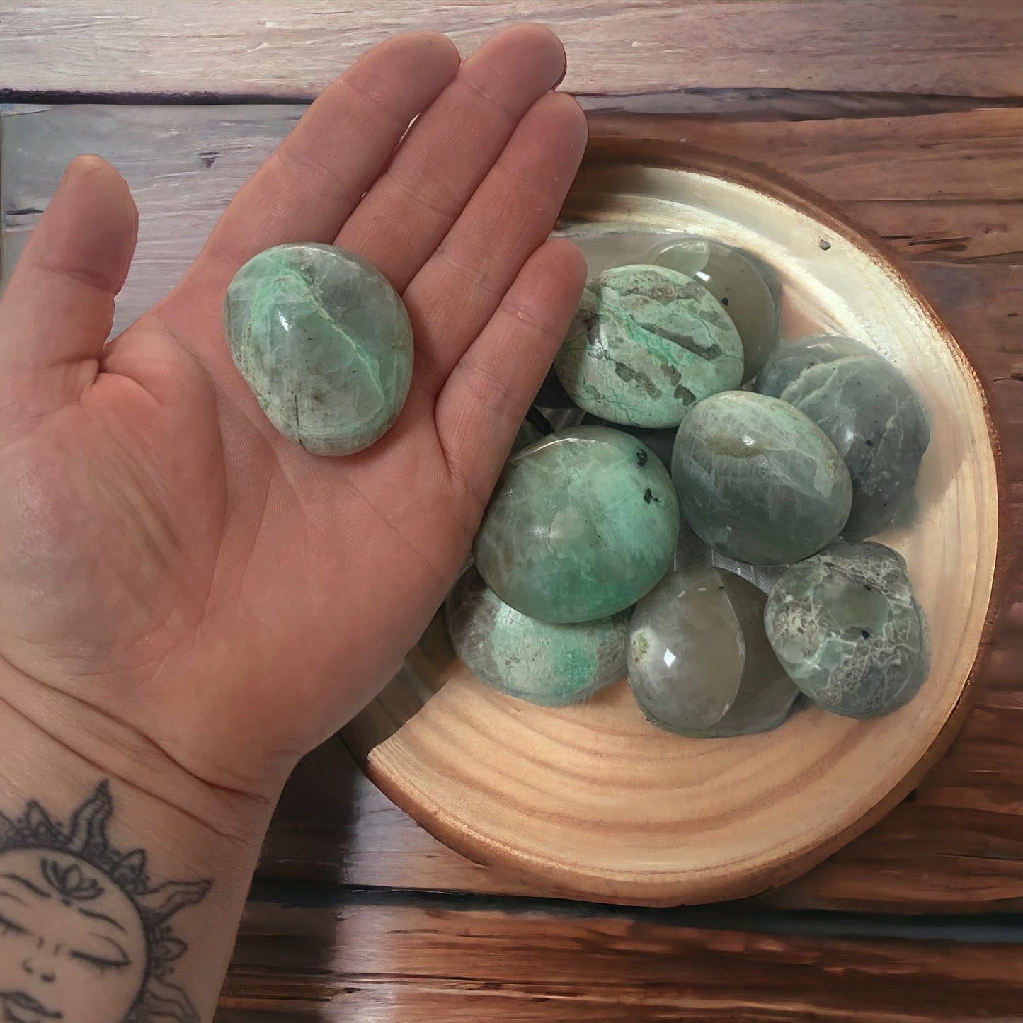 Green Moonstone Pebble - Garnierite