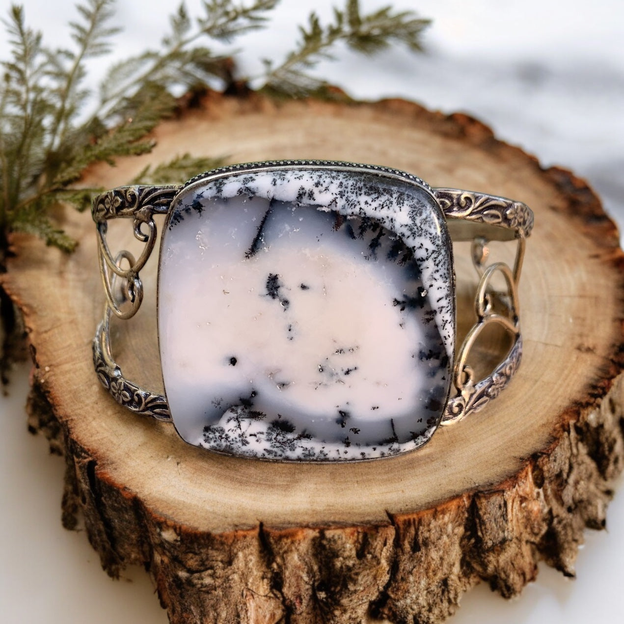 Adjustable Dendritic Agate Cuff - Merlin Stone