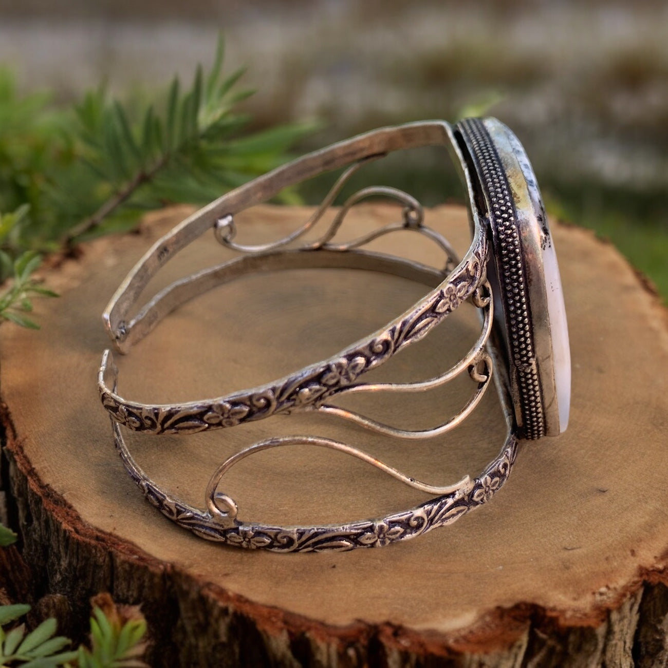 Adjustable Dendritic Agate Cuff - Merlin Stone