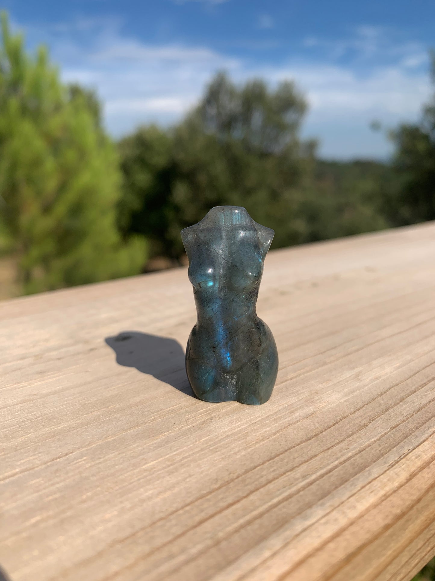 Mini bust of a woman in Labradorite