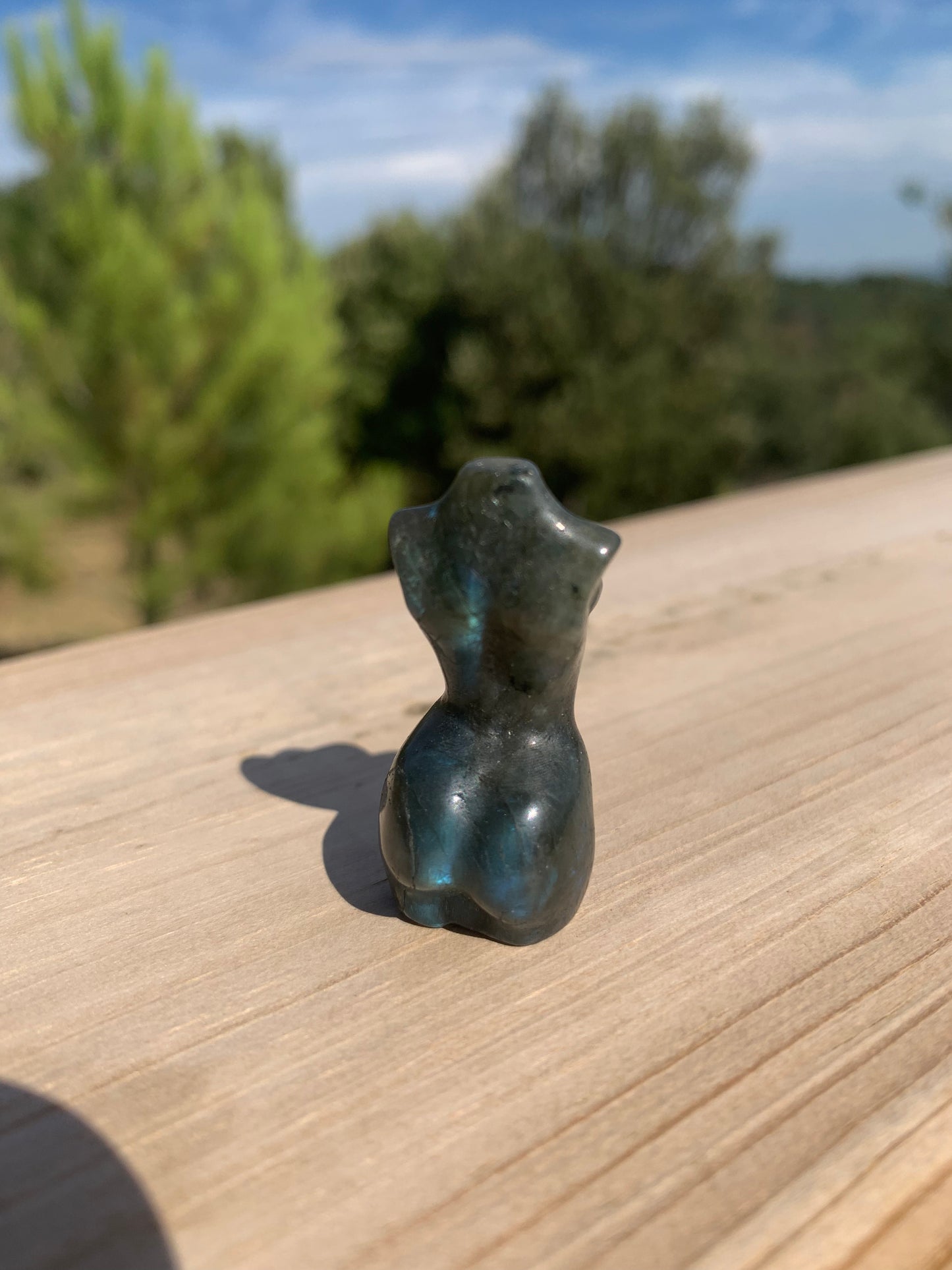 Mini bust of a woman in Labradorite