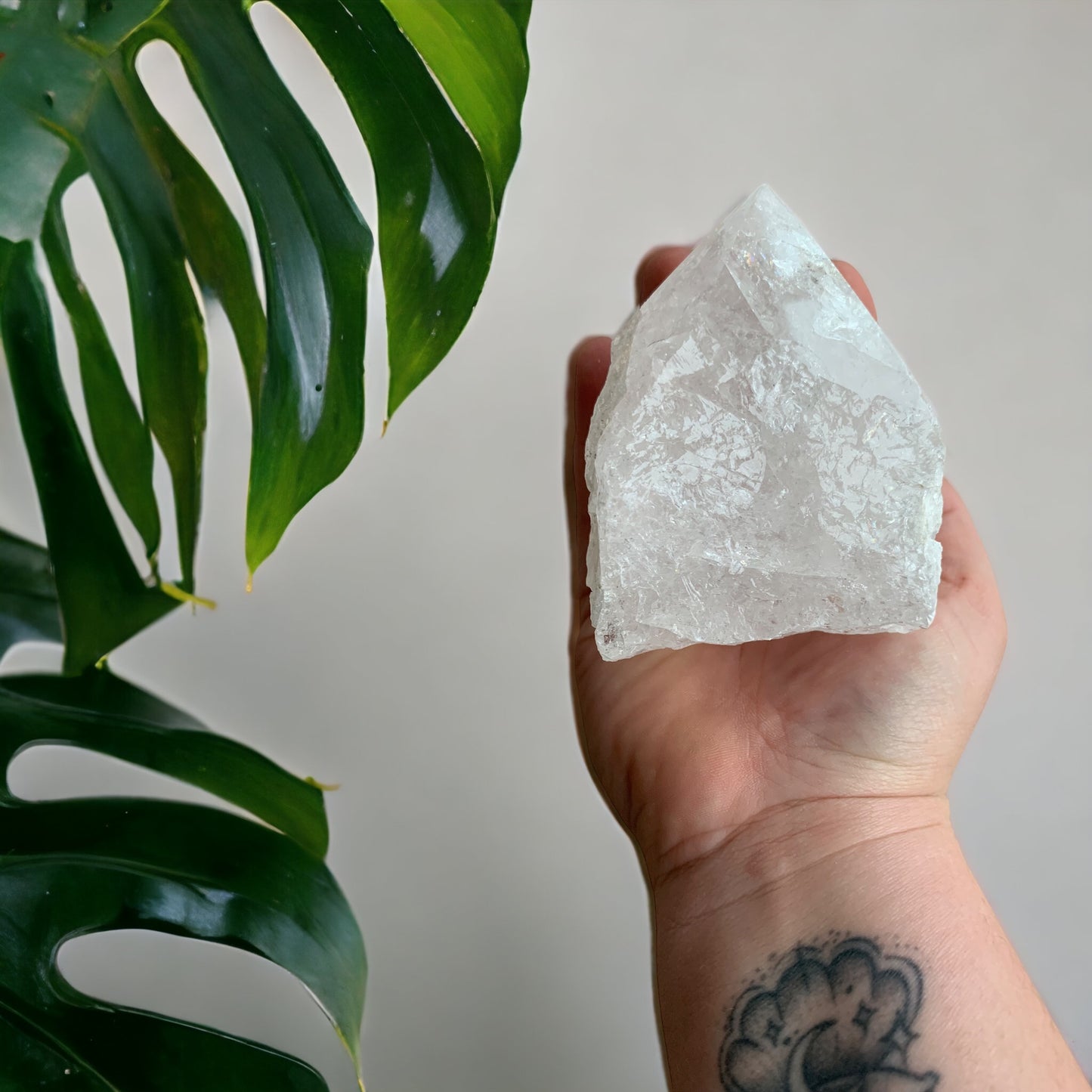 Raw & polished Rock Crystal Point