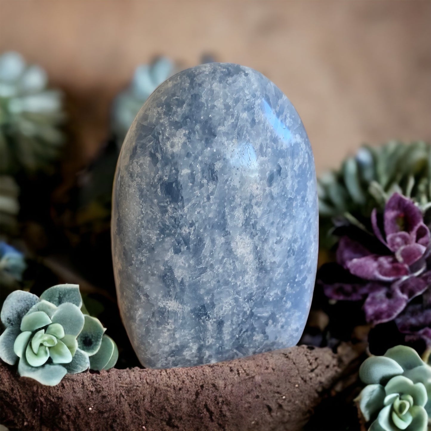 Free form in blue calcite