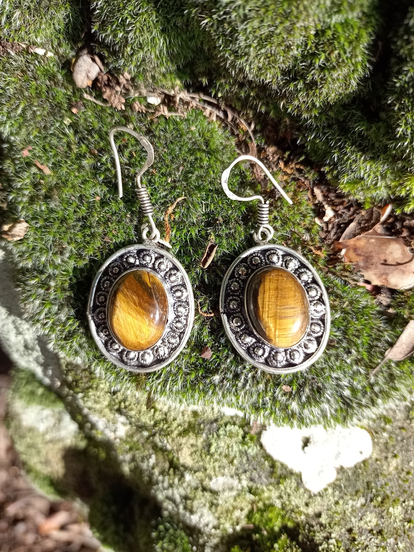 Boucles d’oreilles en Oeil de Tigre