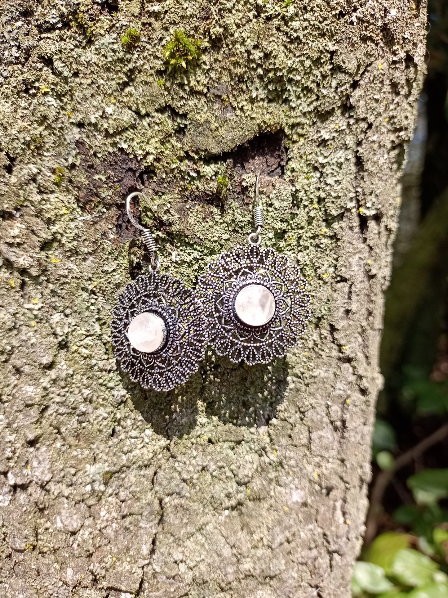Boucles d'oreilles en Quartz Rose