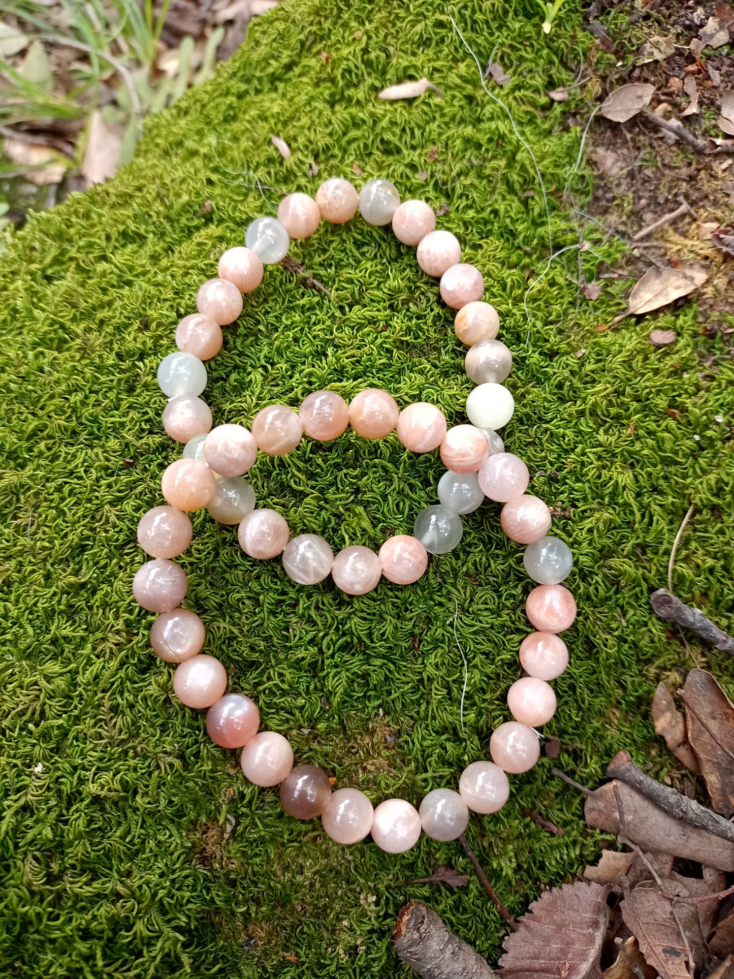 8mm Orange Moonstone Bracelet