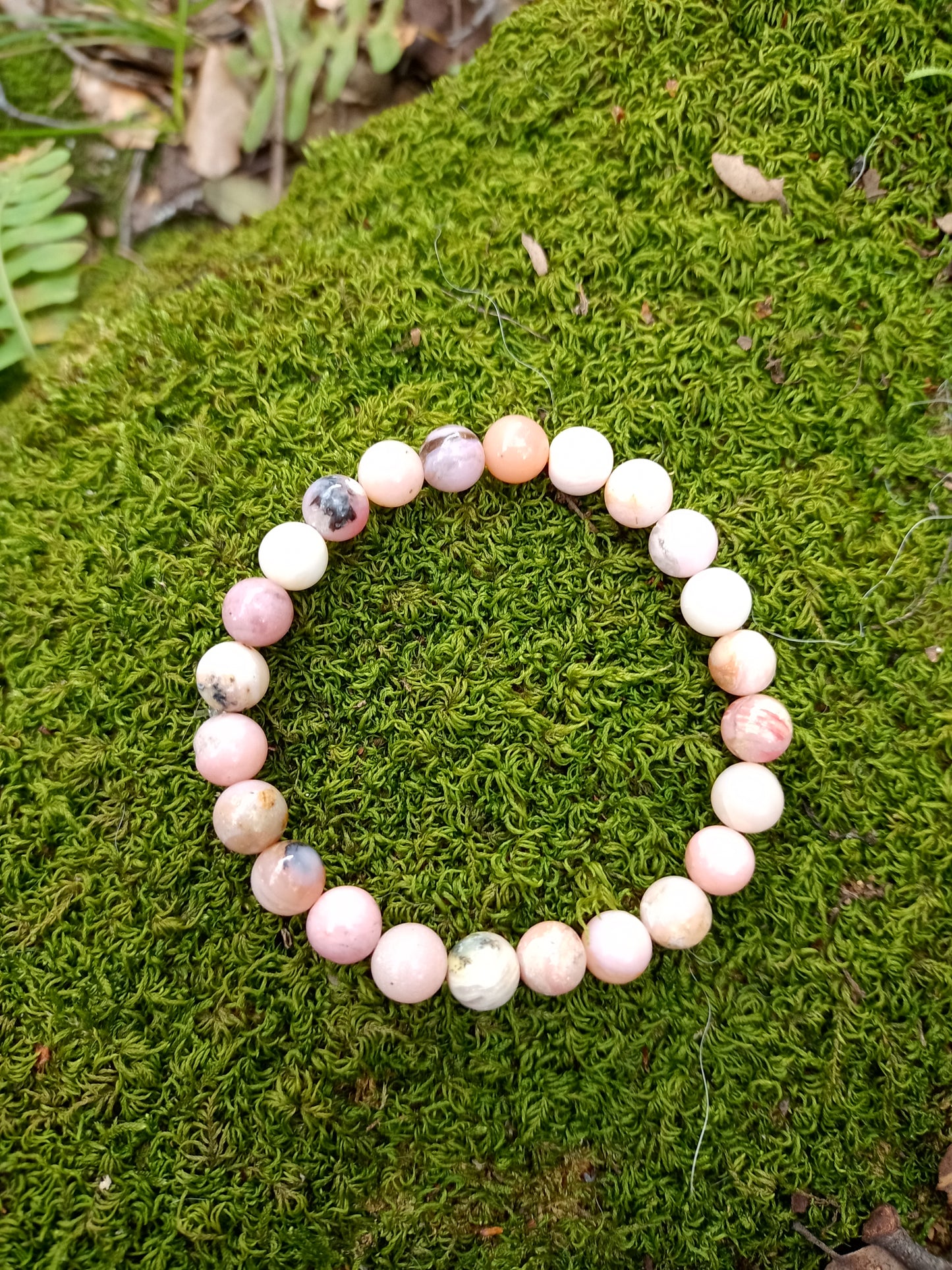 Bracelet en Opale Rose des Andes 8mm