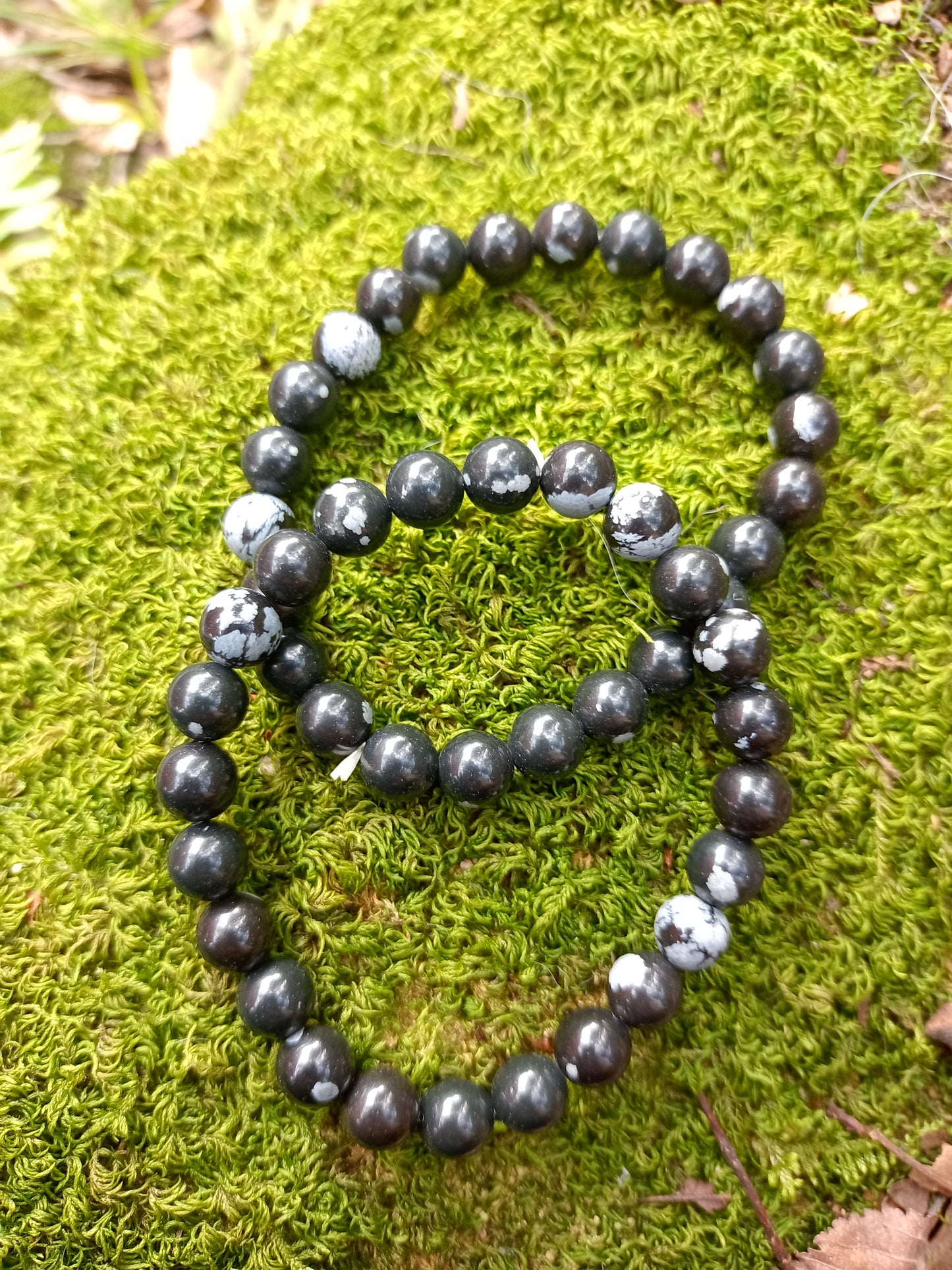 8mm Snow Obsidian Bracelet