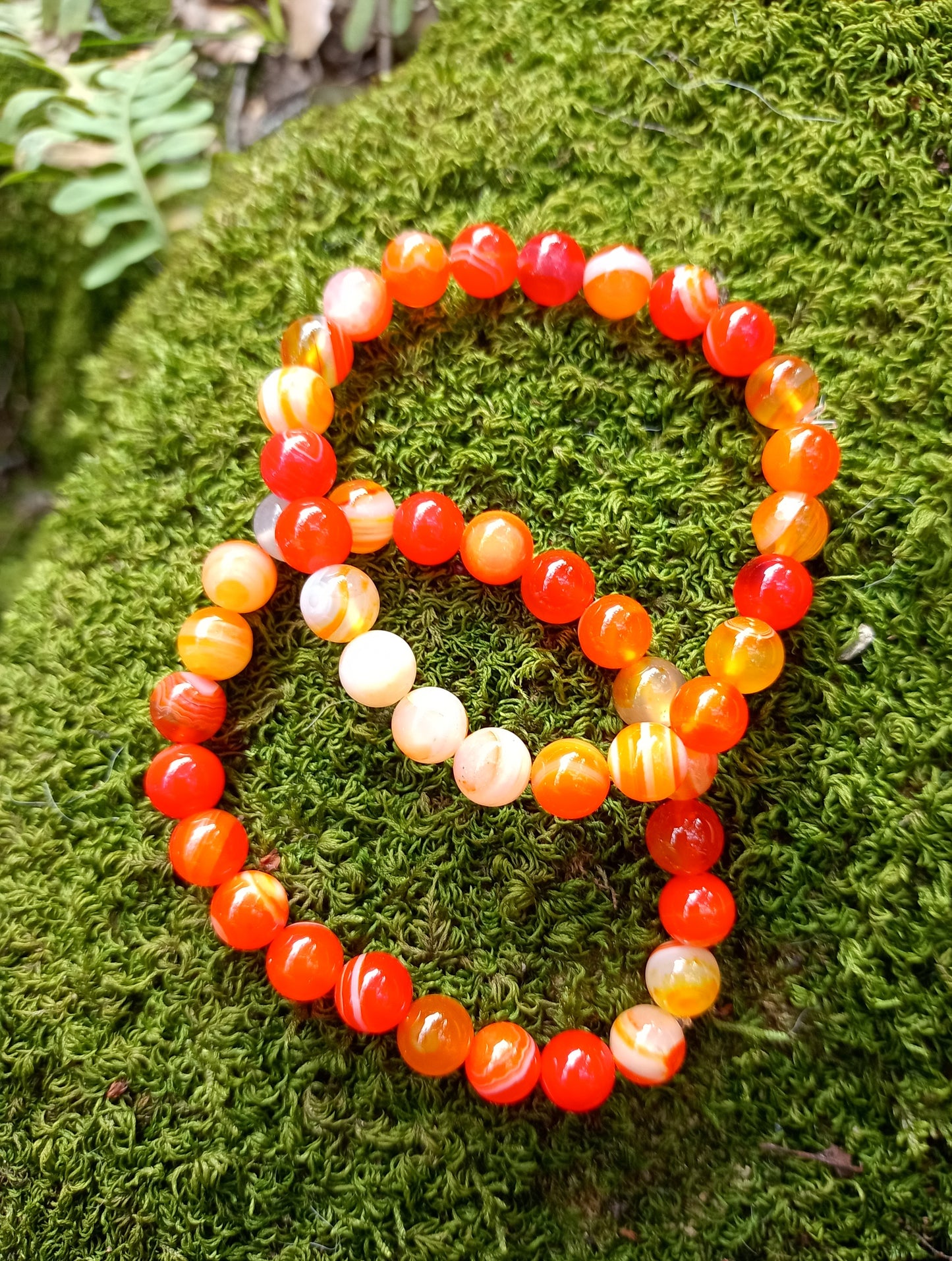 Bracelet en Agate teintée Orange 8mm