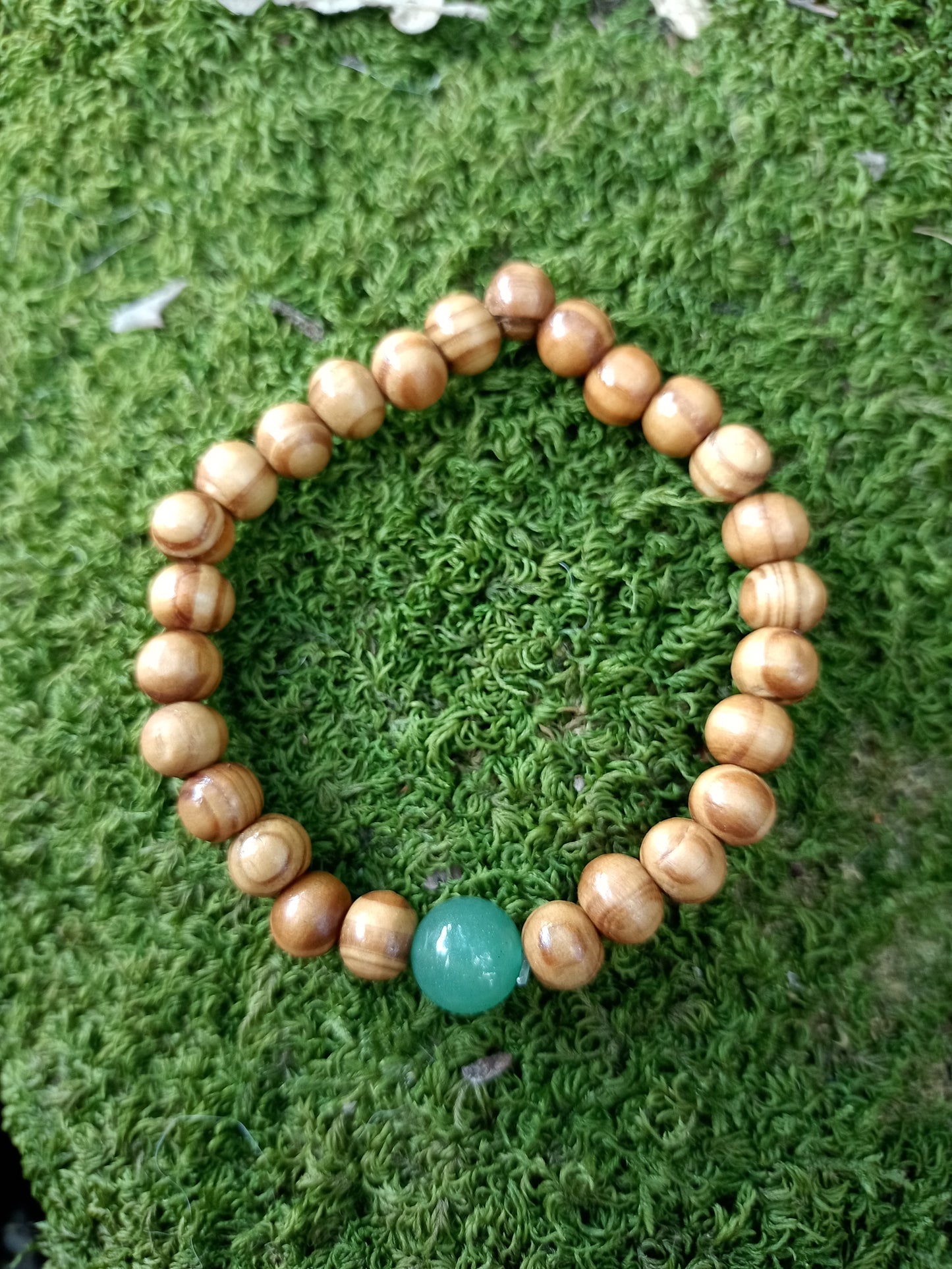 Bracelet en Bois de Cèdre & Aventurine 8mm