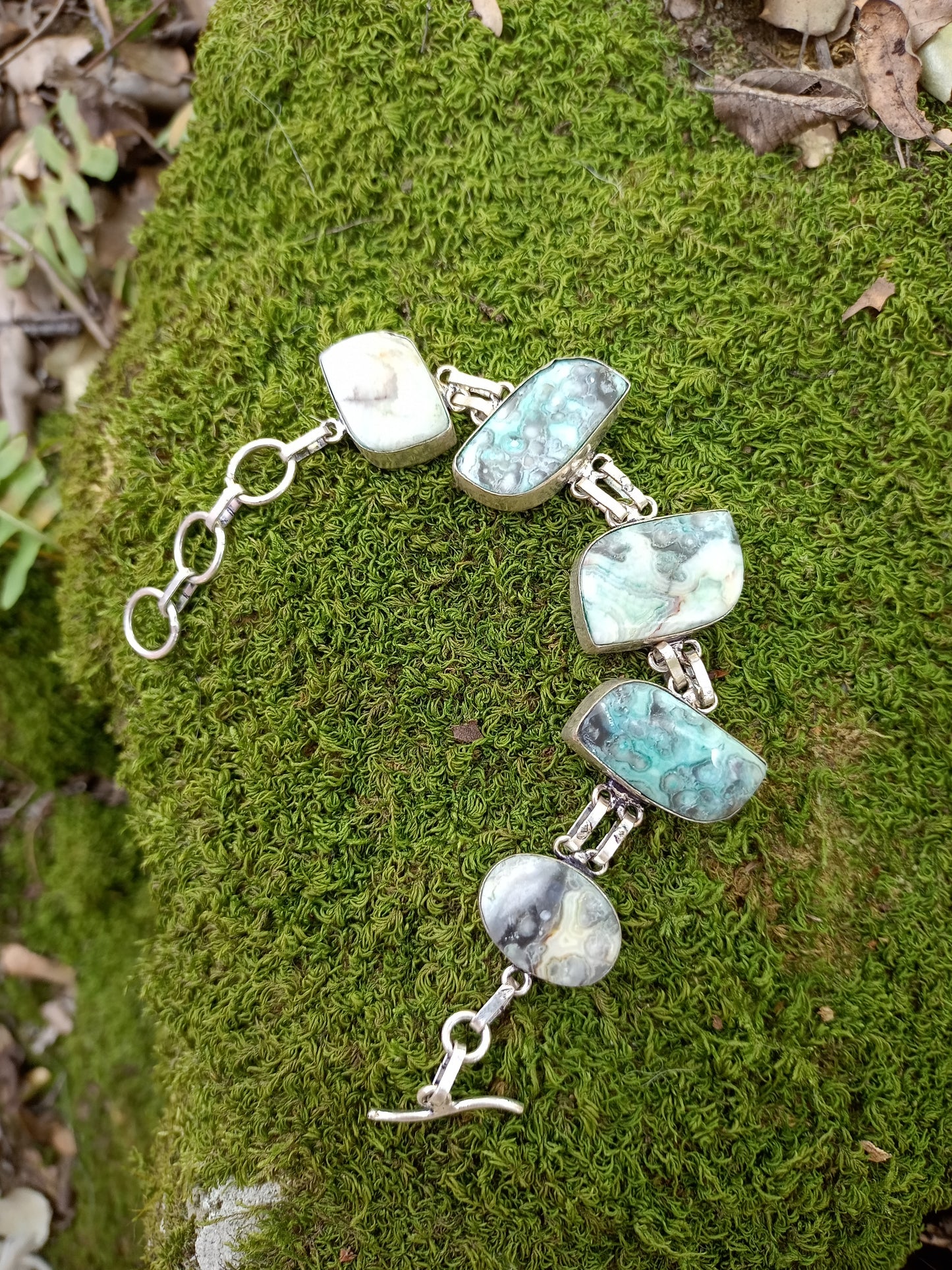 Bracelet en Agate Bleue