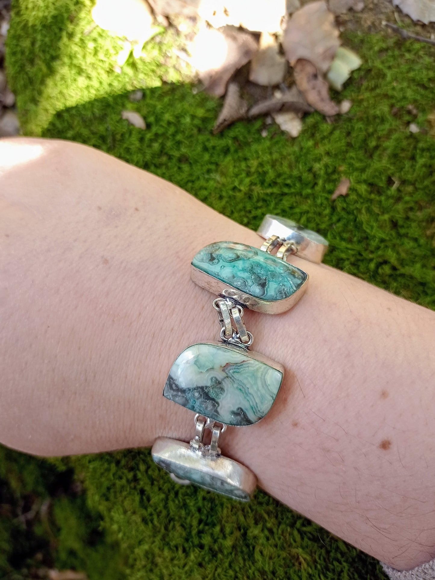 Bracelet en Agate Bleue
