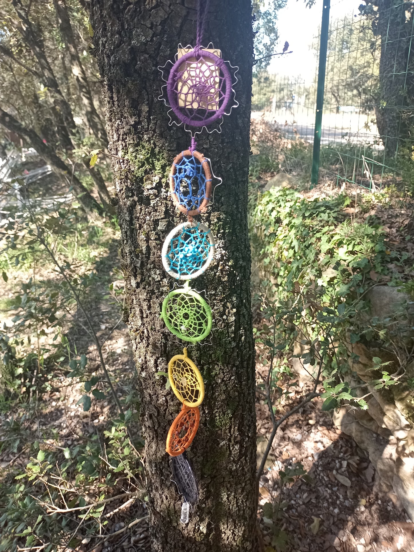 Dream Catcher 7 Chakras in Natural Stones - 7 Circles