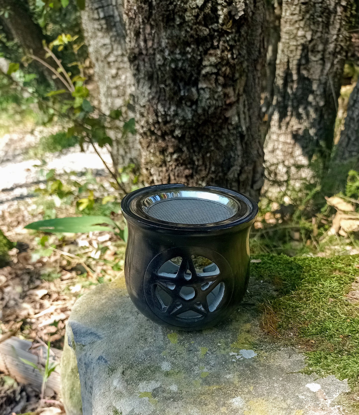 Pentacle Soapstone Incense Burner Holder