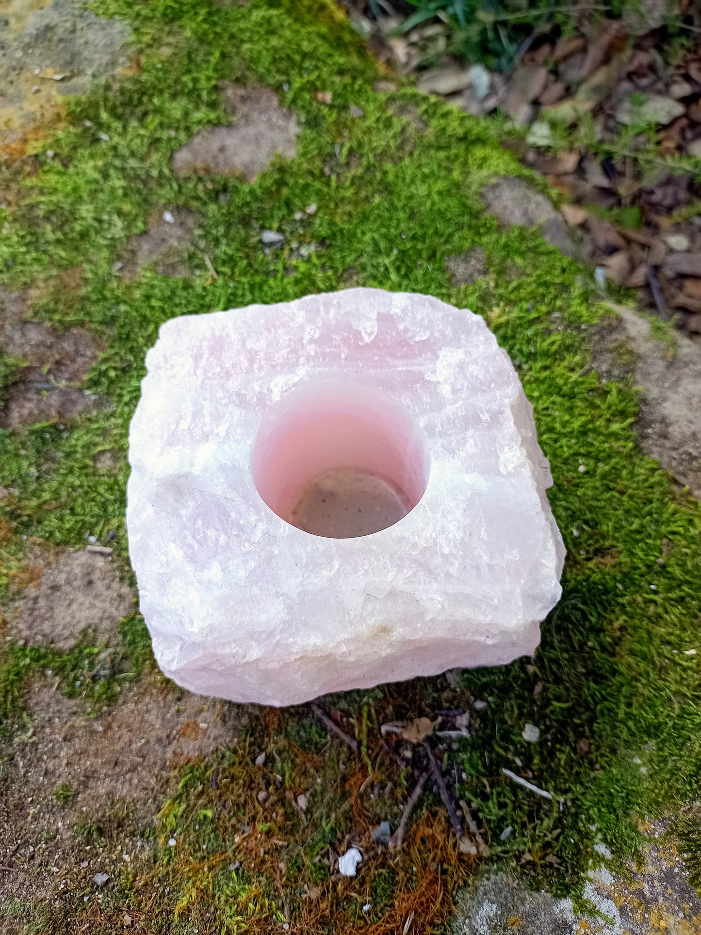 Rose Quartz Candle Holder