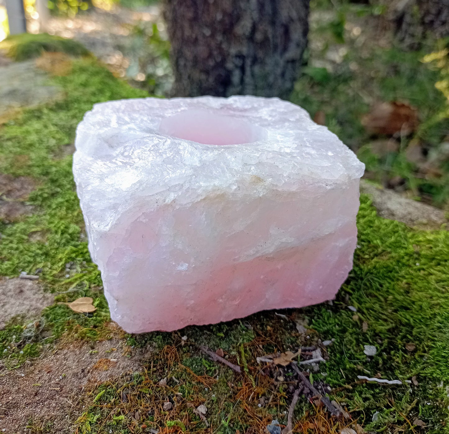 Rose Quartz Candle Holder