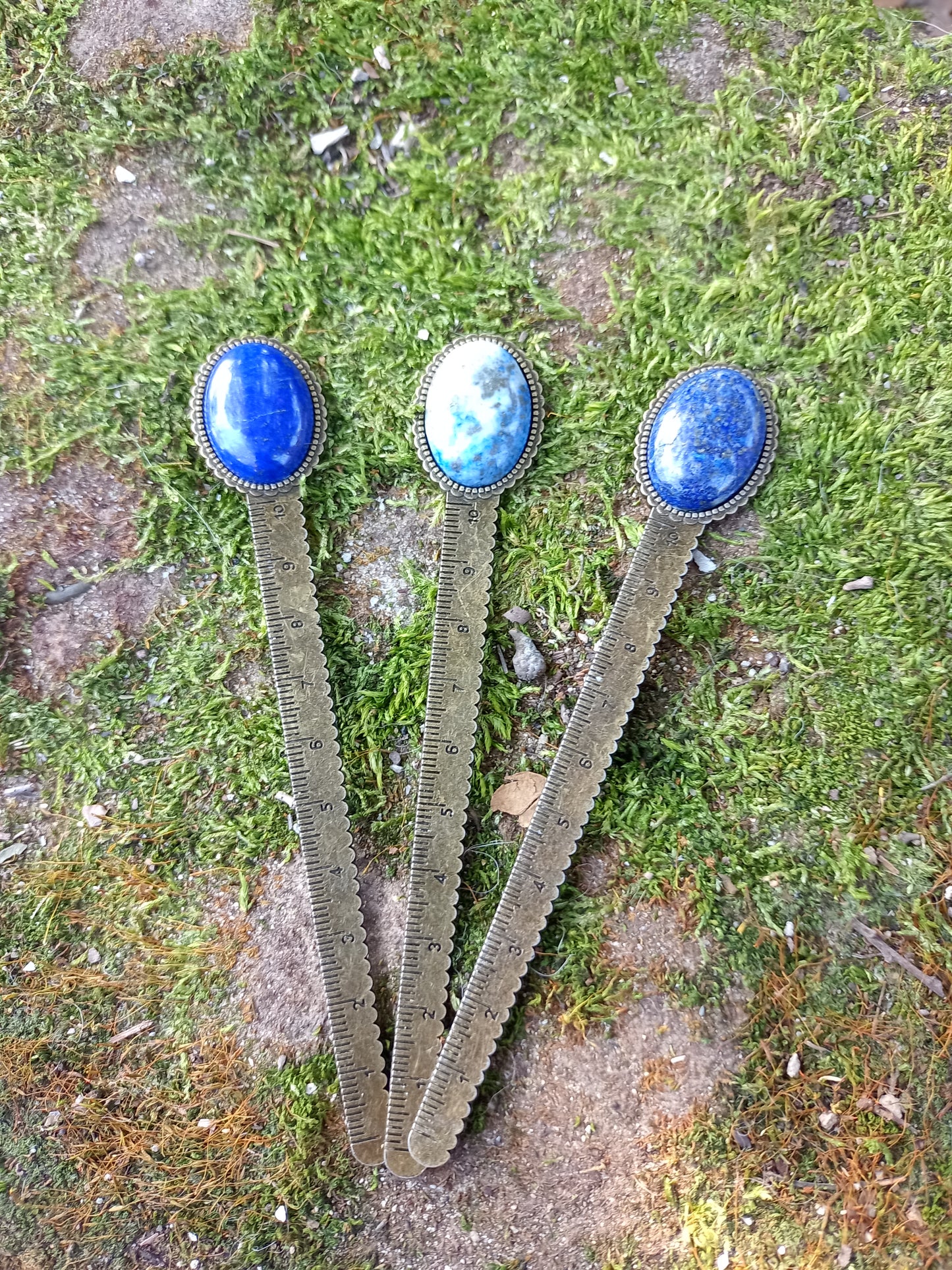 Lapis lazuli bookmark - ruler