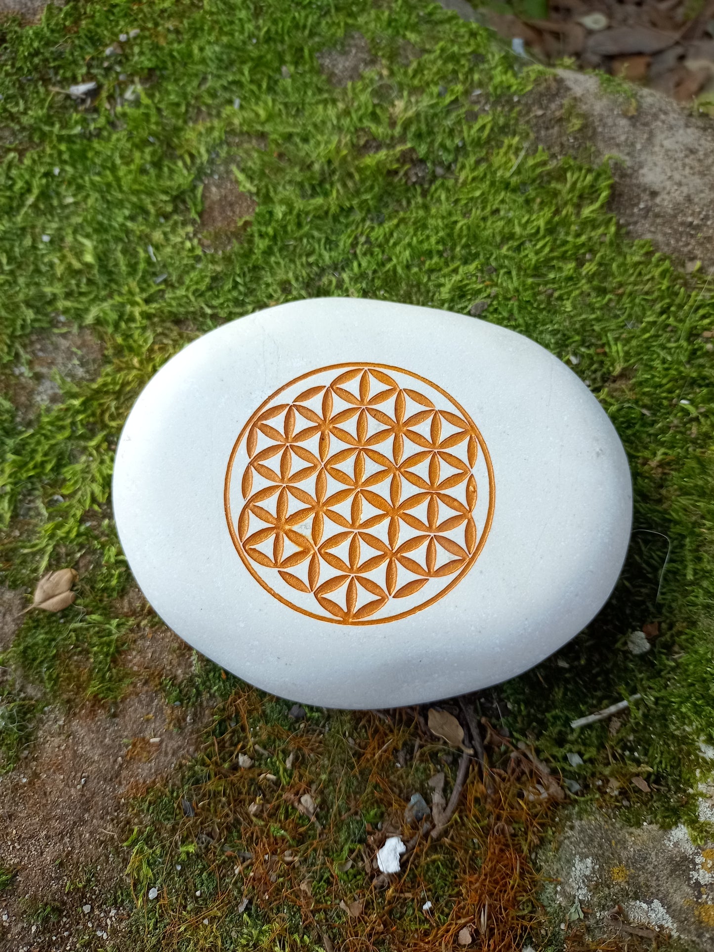 Flower of Life paperweight pebble