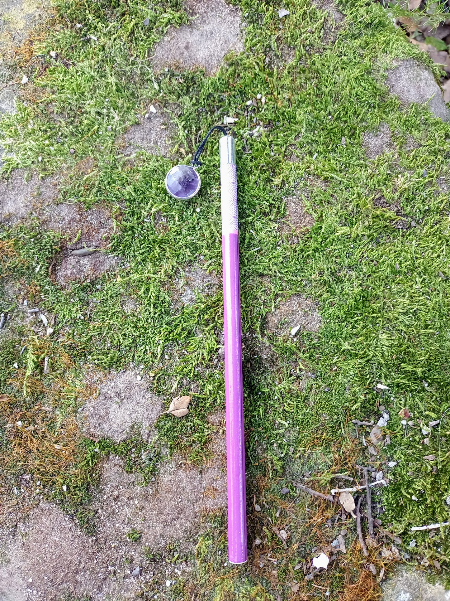 Pencil + Natural Amethyst Stone
