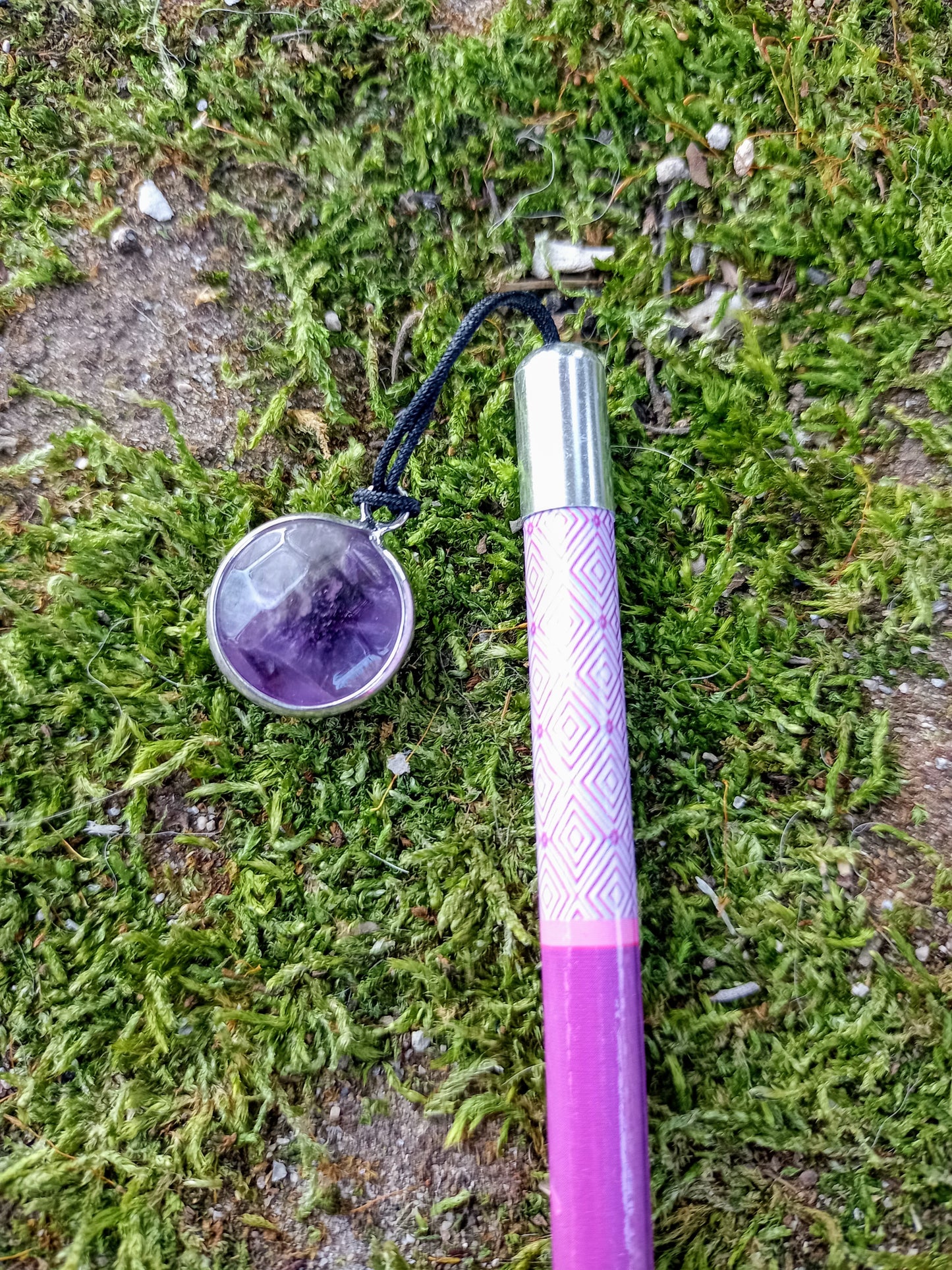 Pencil + Natural Amethyst Stone