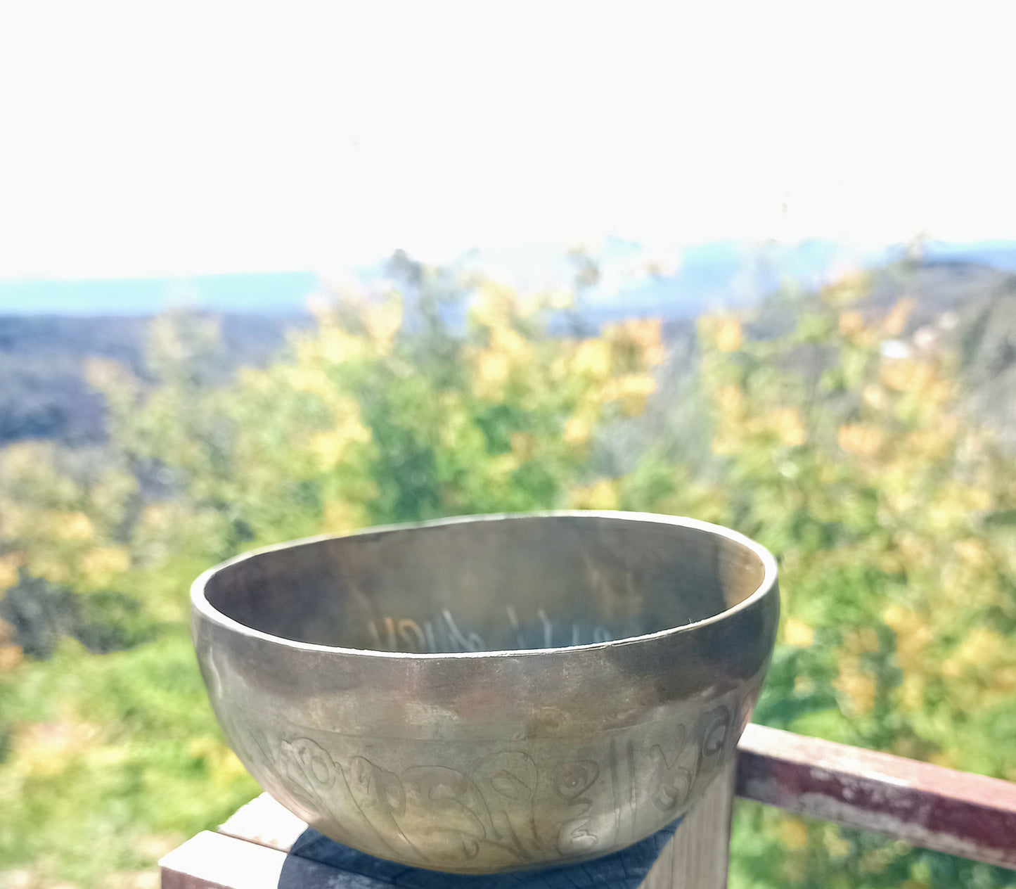 Tibetan singing bowl engraved Buddha 12 cm