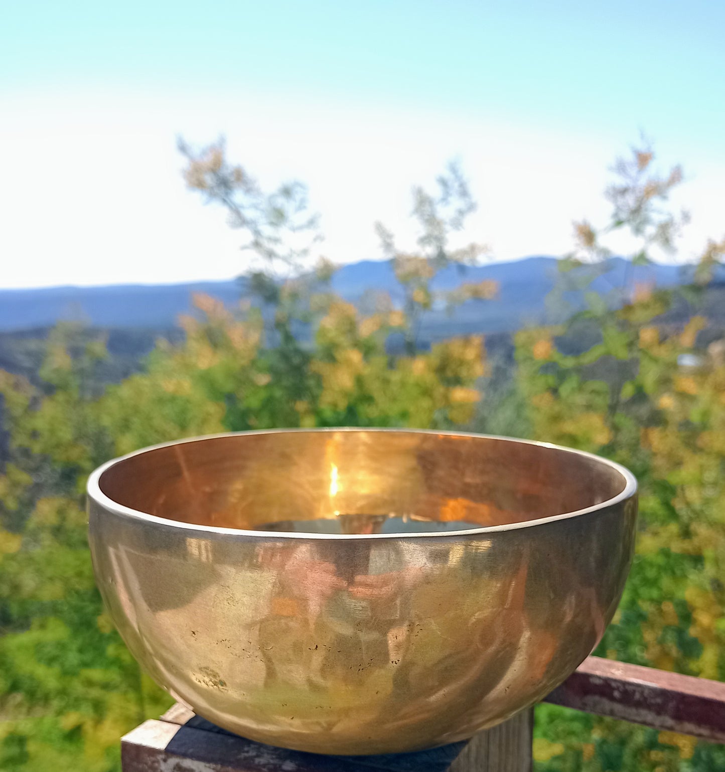 Tibetan singing bowl gold 15.5cm