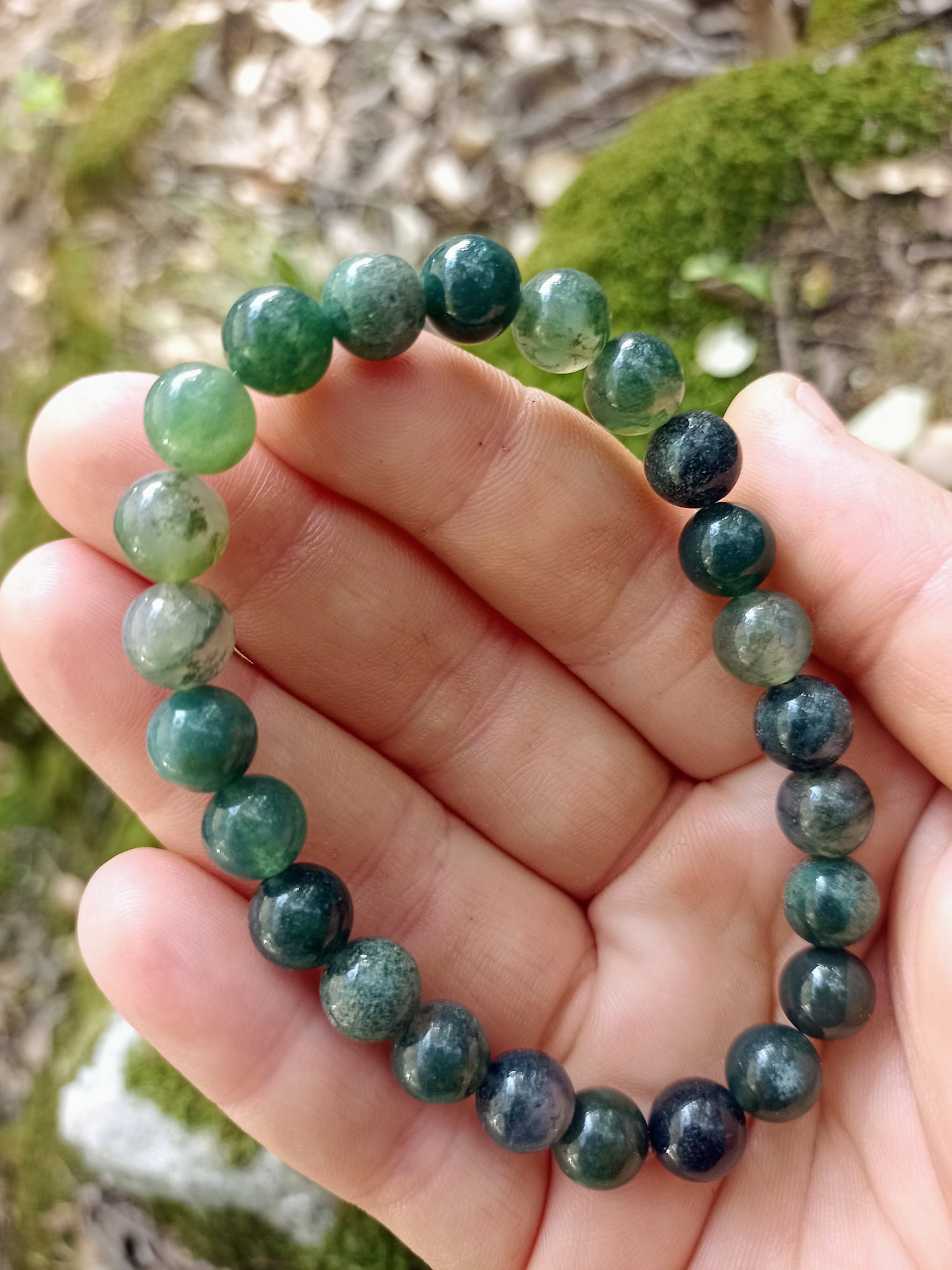 Bracelet en Agate Mousse 8mm