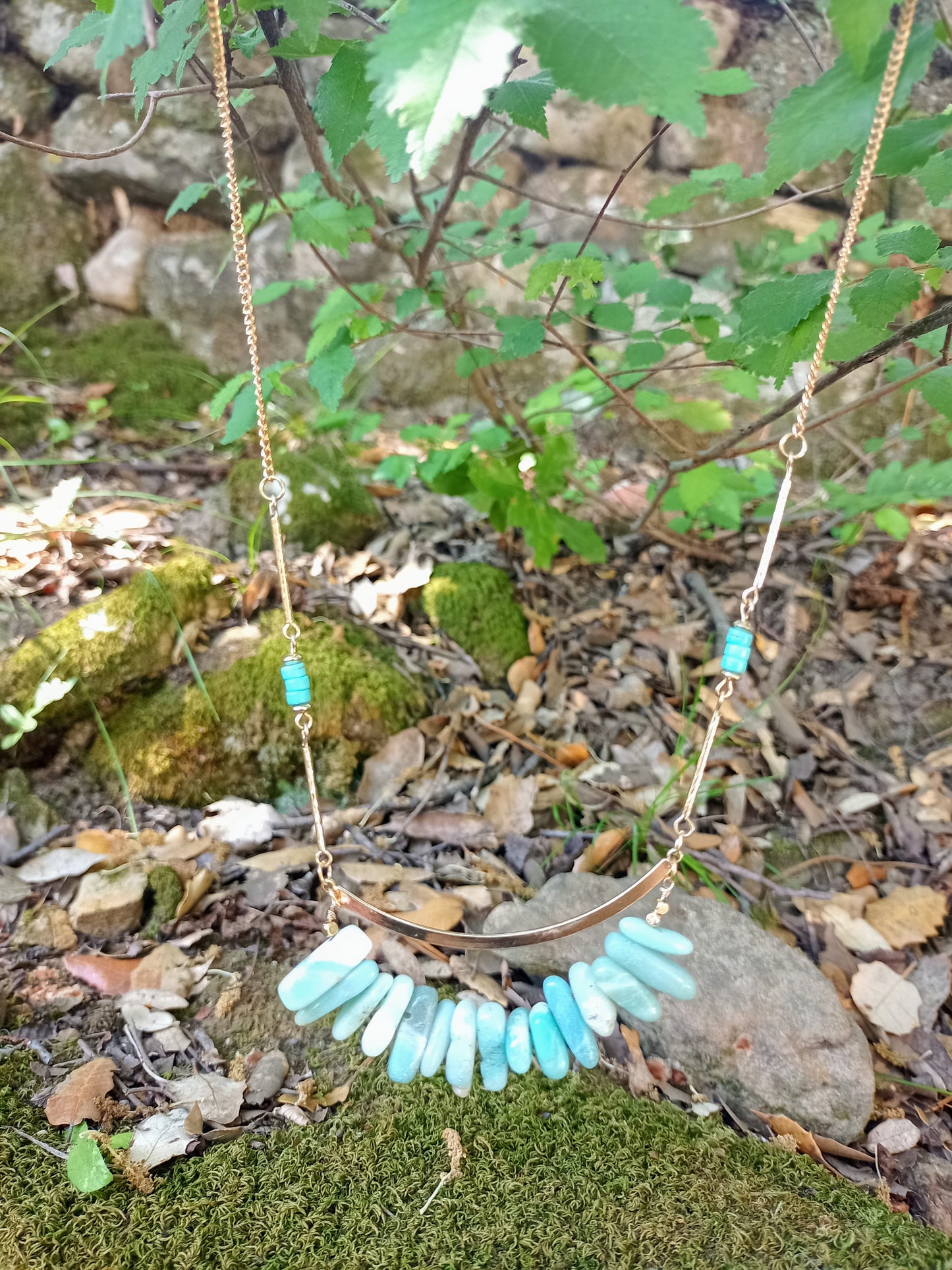 Collier Ethnique en Amazonite