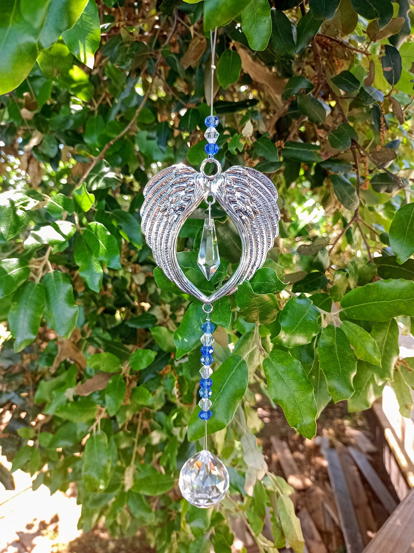 Feng shui Angel Wings Mobile with Glass Sphere