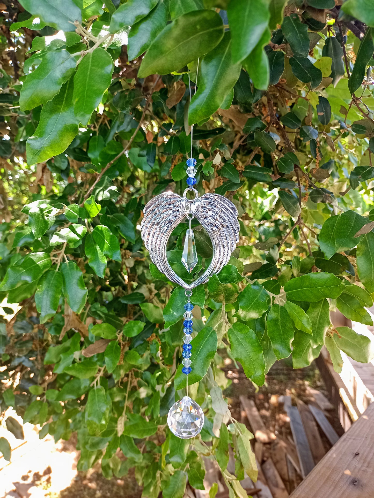 Feng shui Angel Wings Mobile with Glass Sphere