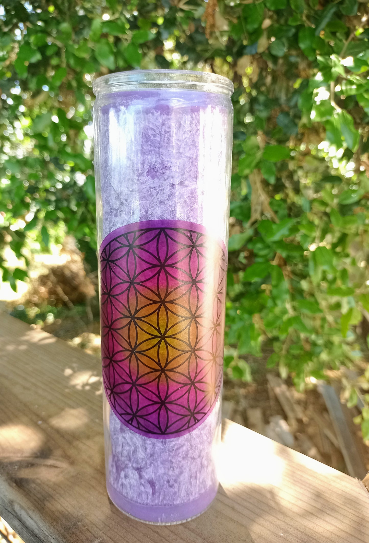 Scented candle Flower of Life violet stearin
