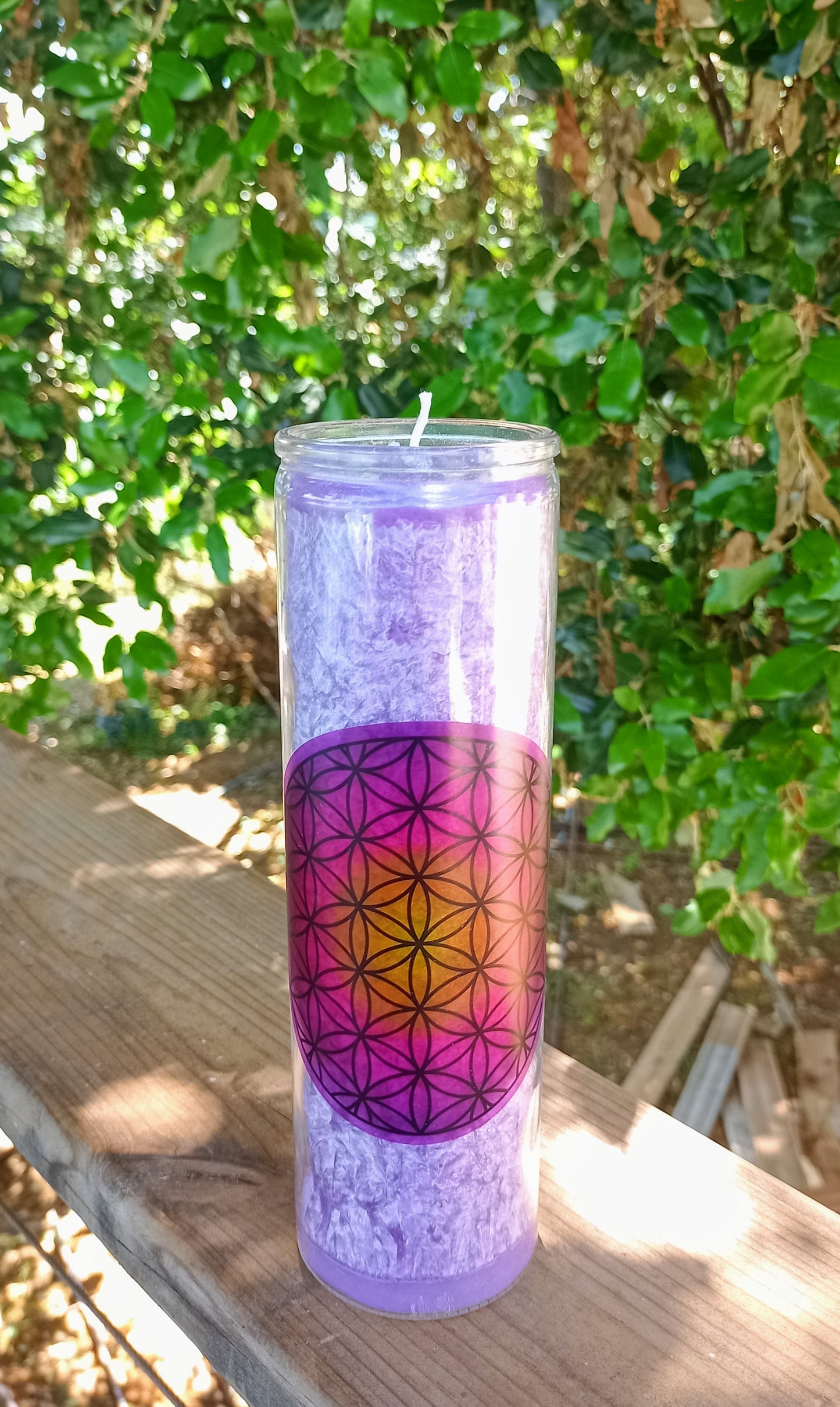 Scented candle Flower of Life violet stearin