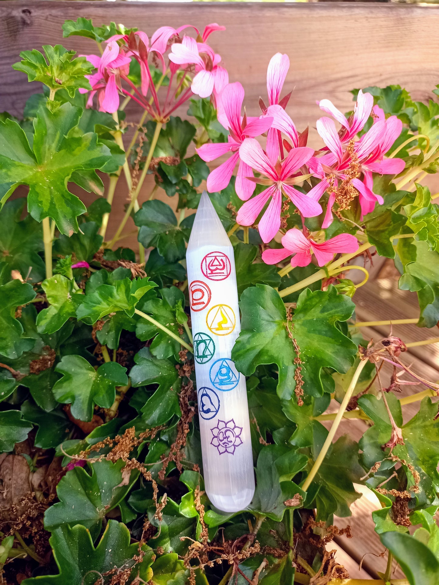 Selenite & 7 Chakras Massage Stick