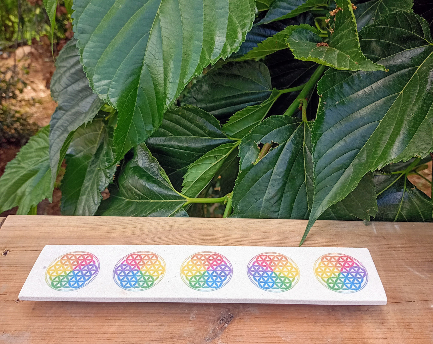 Flower of Life stoneware incense holder