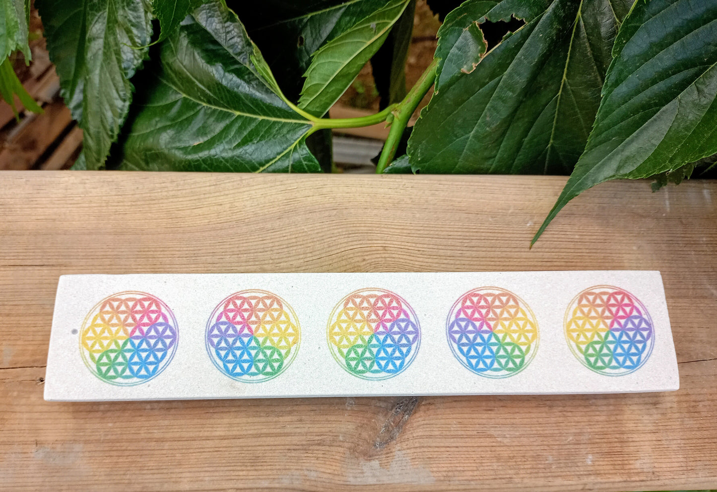 Flower of Life stoneware incense holder