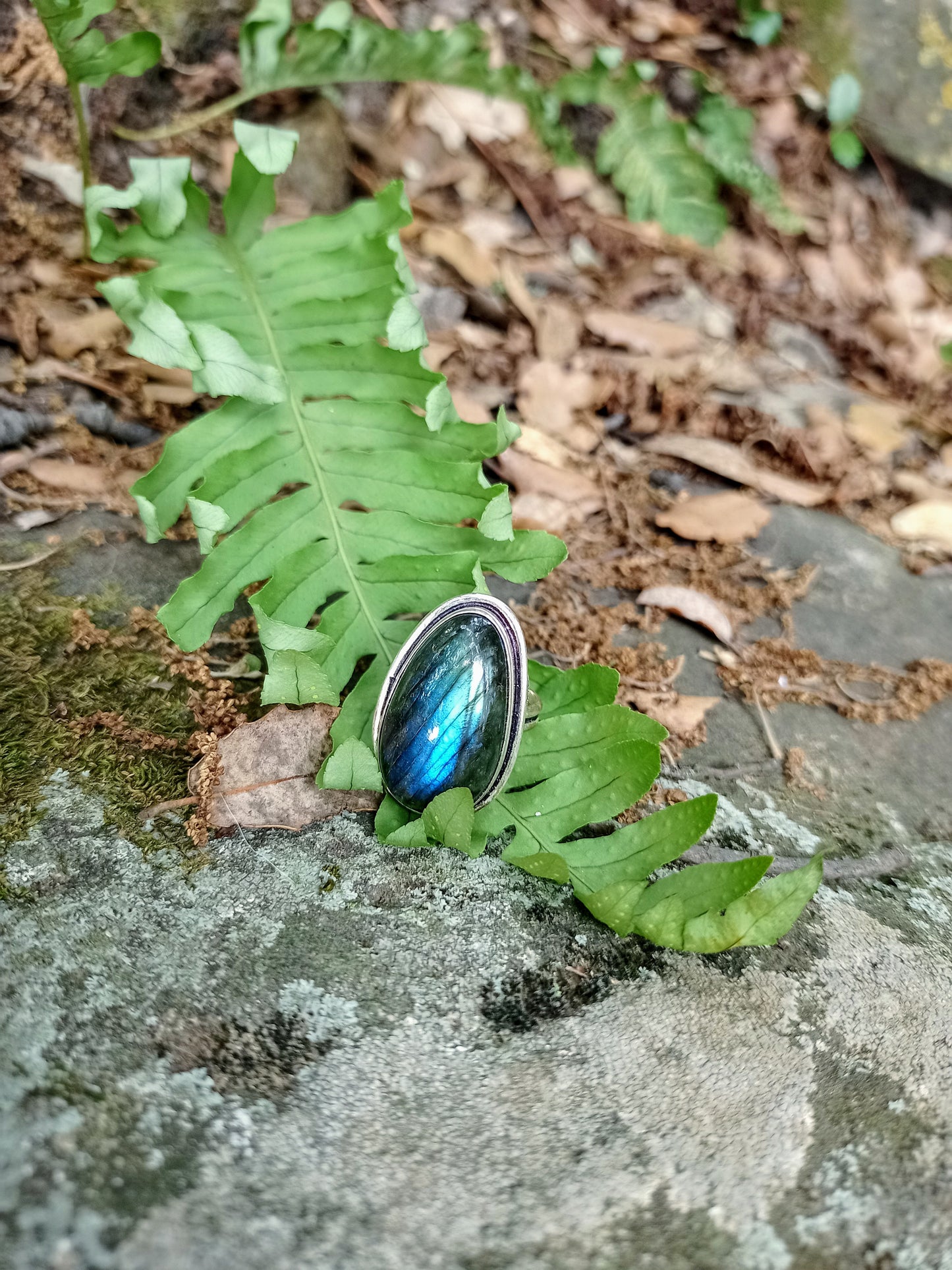 Bague en Labradorite Bleue taille 59