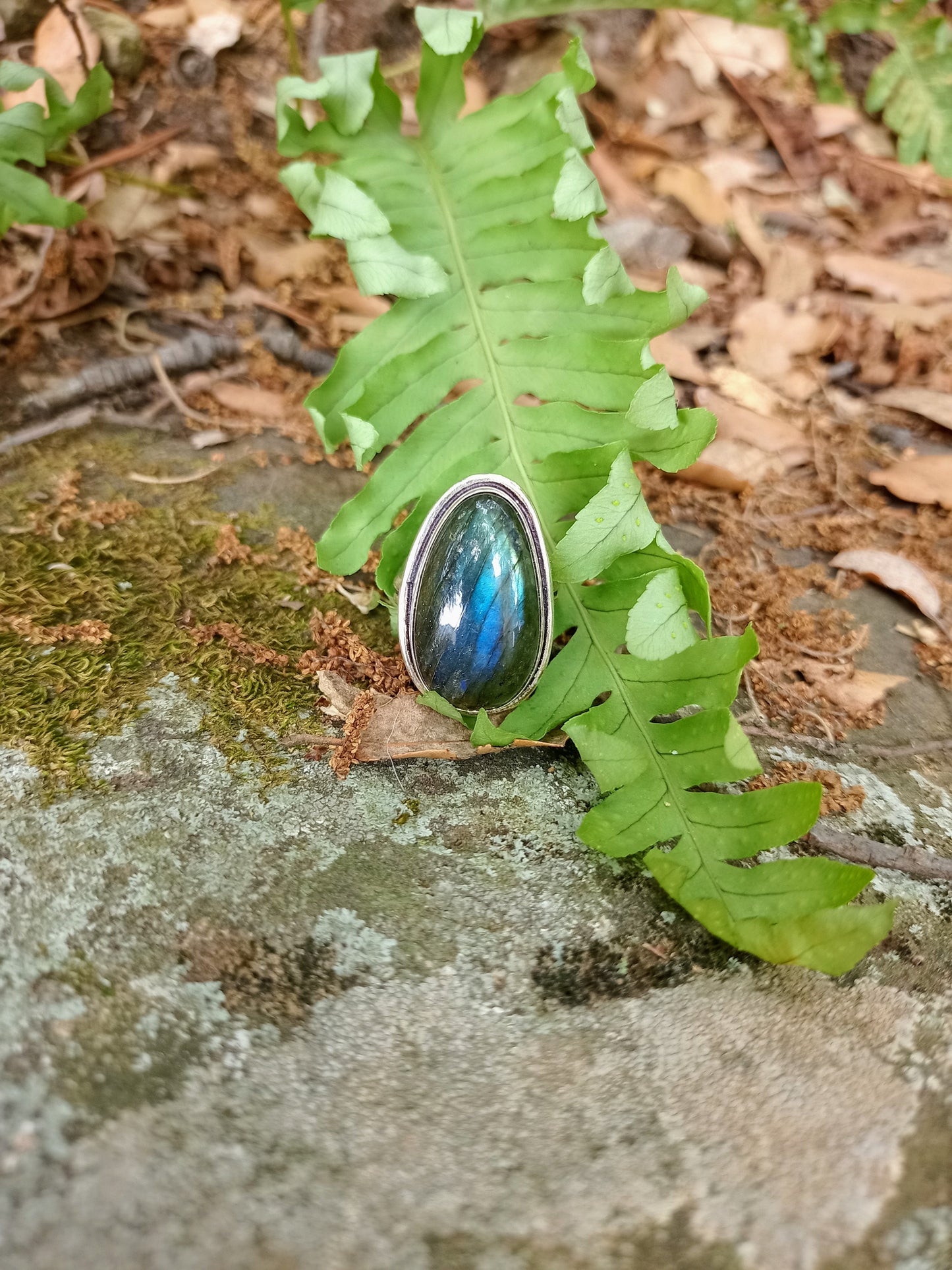 Bague en Labradorite Bleue taille 59